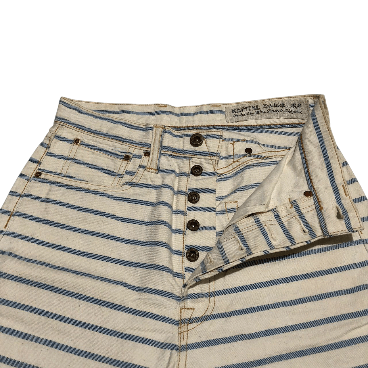 Kapital Kapital Striped Cropped Denim Pants Size US 28 / EU 44 - 3 Thumbnail