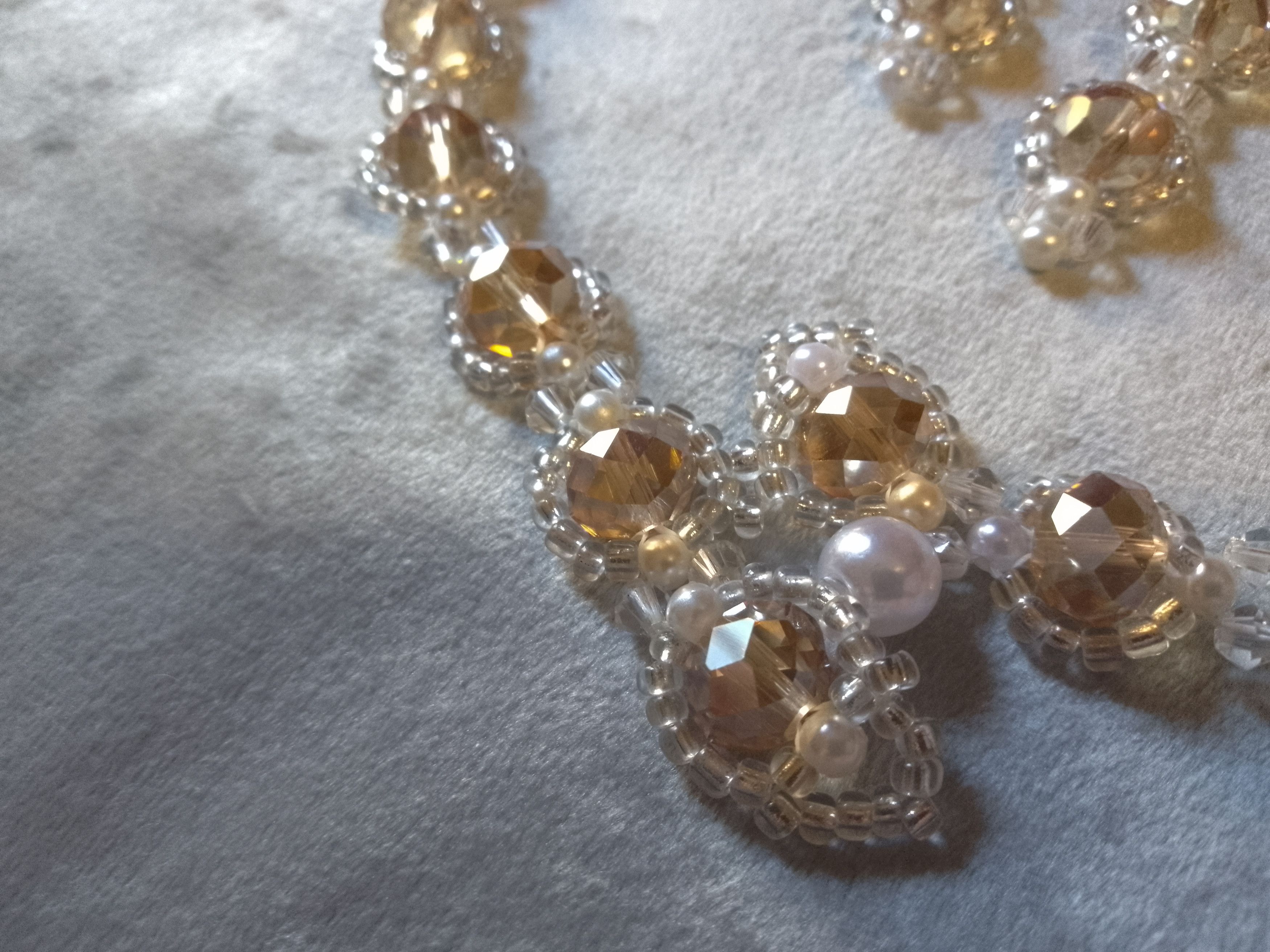Handmade Necklace earrings Fine crystal+glass Snakish shape. Elegant Size ONE SIZE - 3 Thumbnail