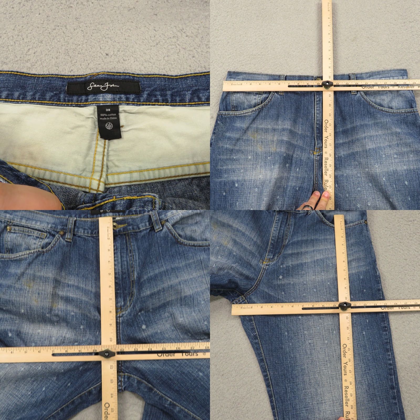Sean John VINTAGE Sean John Jeans Baggy 38 Men 5-Pocket Denim 10" Leg Opening Wide-Leg Grunge 90s Y2K VTG 2000s Logo Embroidered Blue Size US 38 / EU 54 - 8 Thumbnail