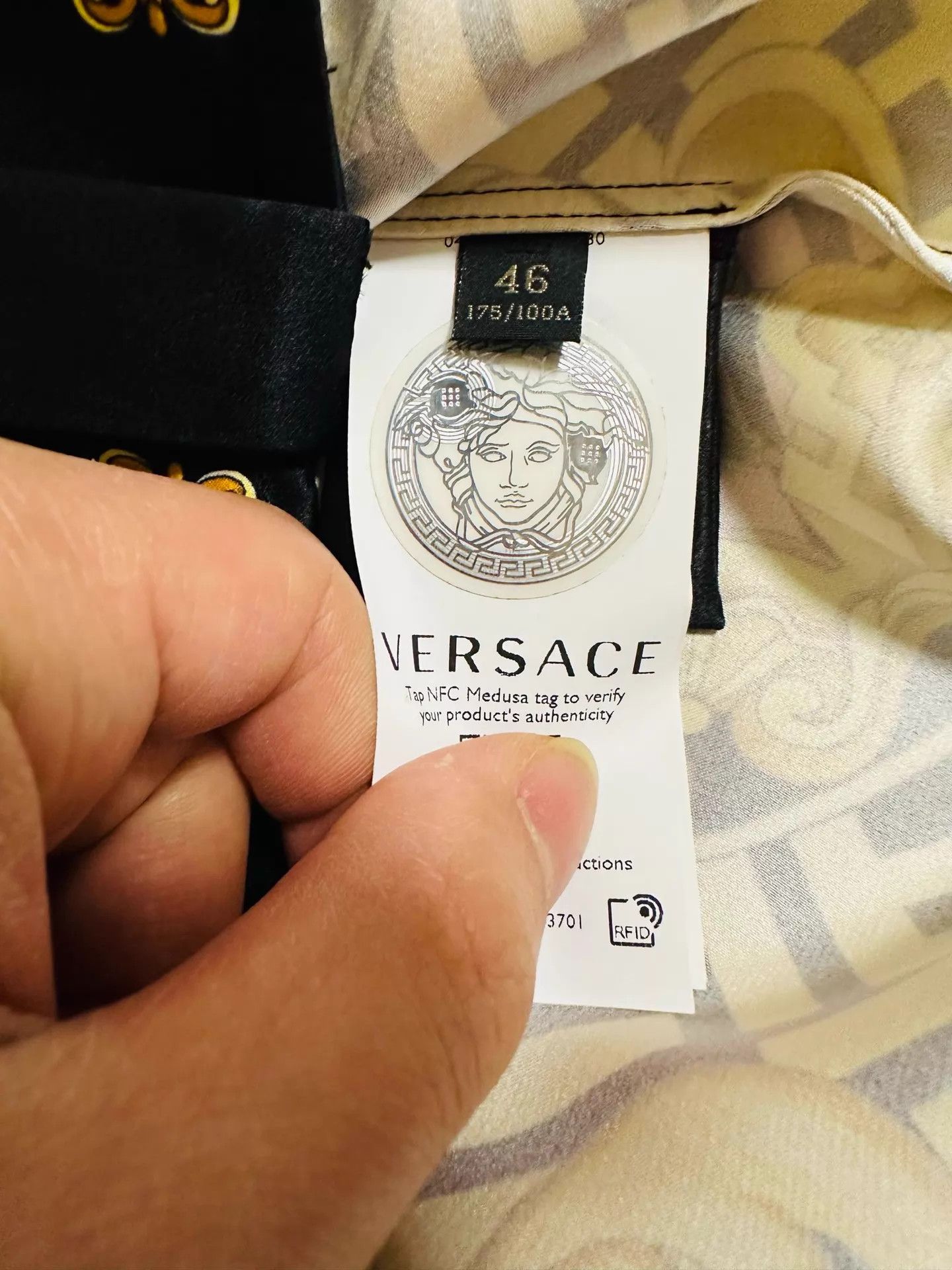 Versace Versace x Fendi Silk Shirt Black Gold Baroque 46(M) 99New Size US S / EU 44-46 / 1 - 7 Thumbnail