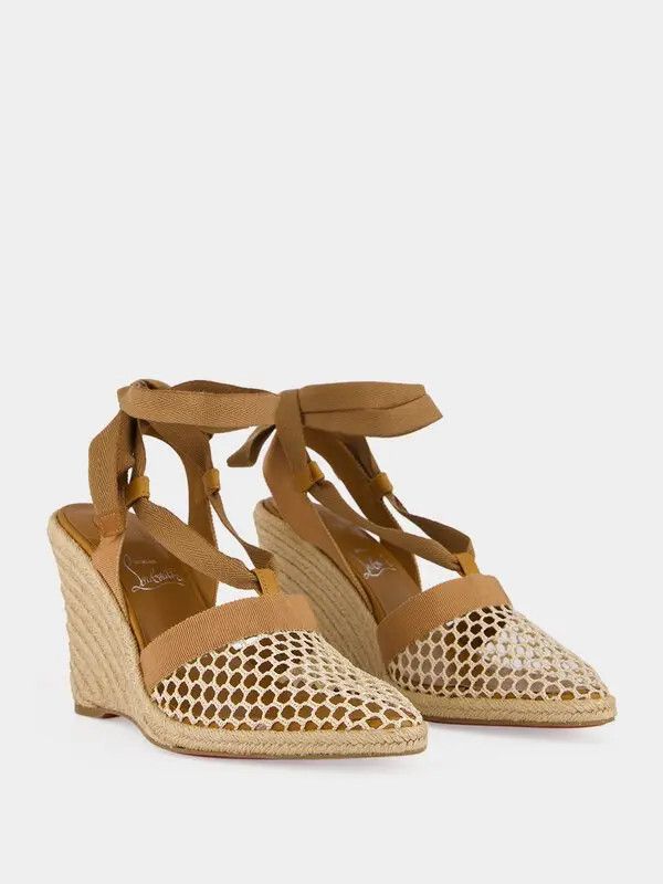 Christian Louboutin os11x0526 Toleda 85mm Wedge Espadrilles Sandals in Beige Size US 9 / IT 39 - 3 Thumbnail