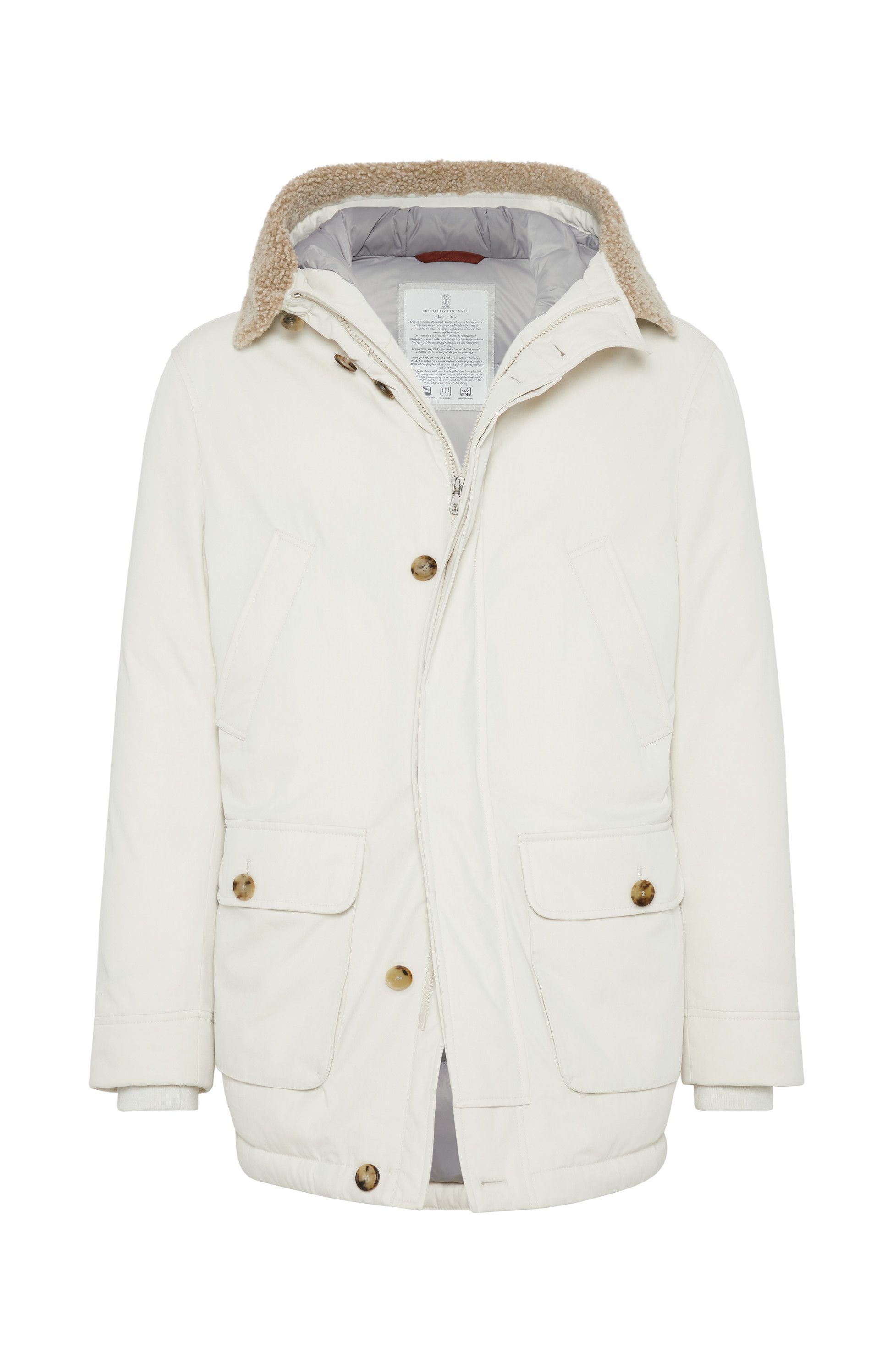 Brunello Cucinelli 0924 Wr Padded Jacket in Open White Size US XL / EU 56 / 4 - 1 Thumbnail