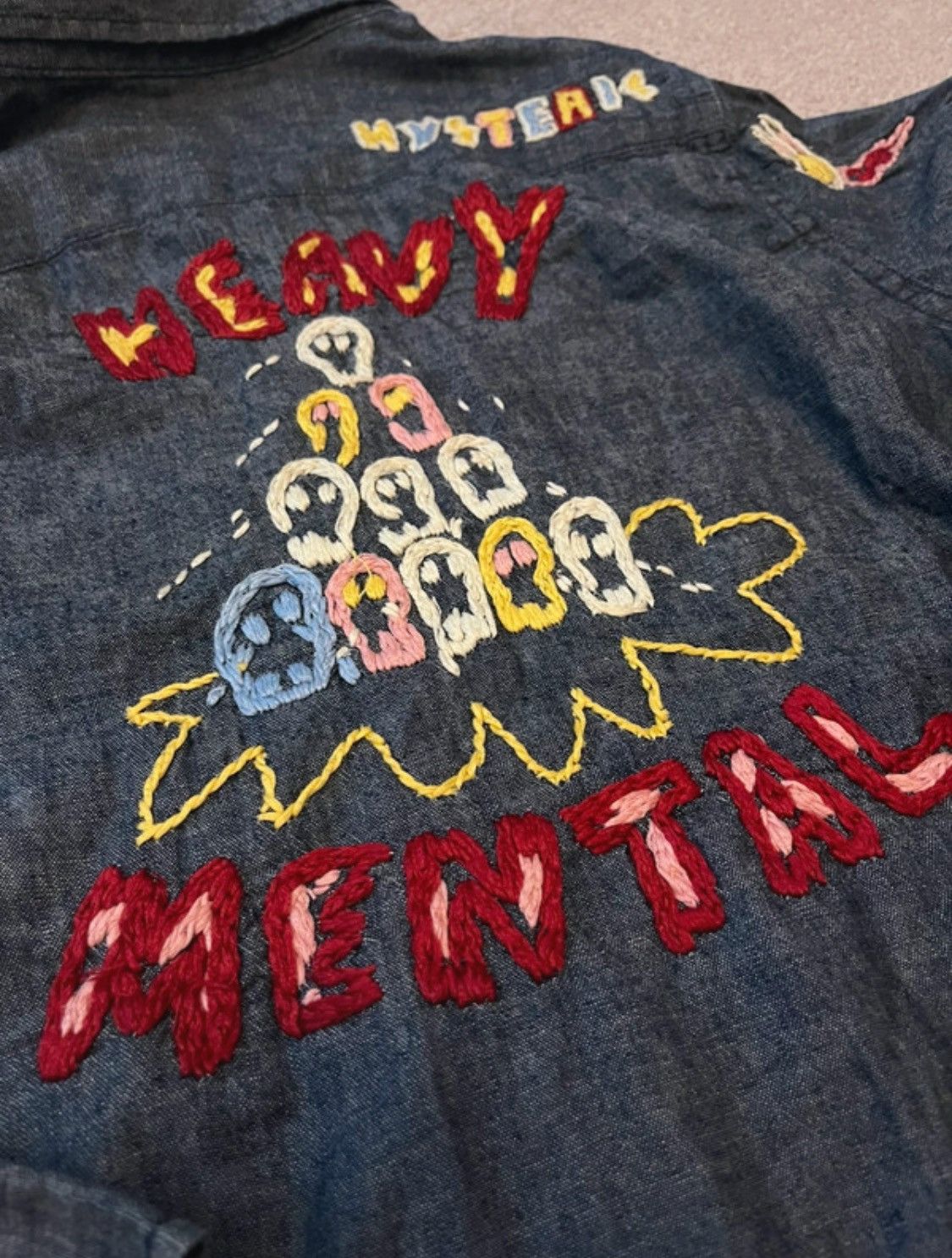 Hysteric Glamour Hysteric Glamour Rock Embroidered Bunny Denim Shirt Size ONE SIZE - 8 Thumbnail