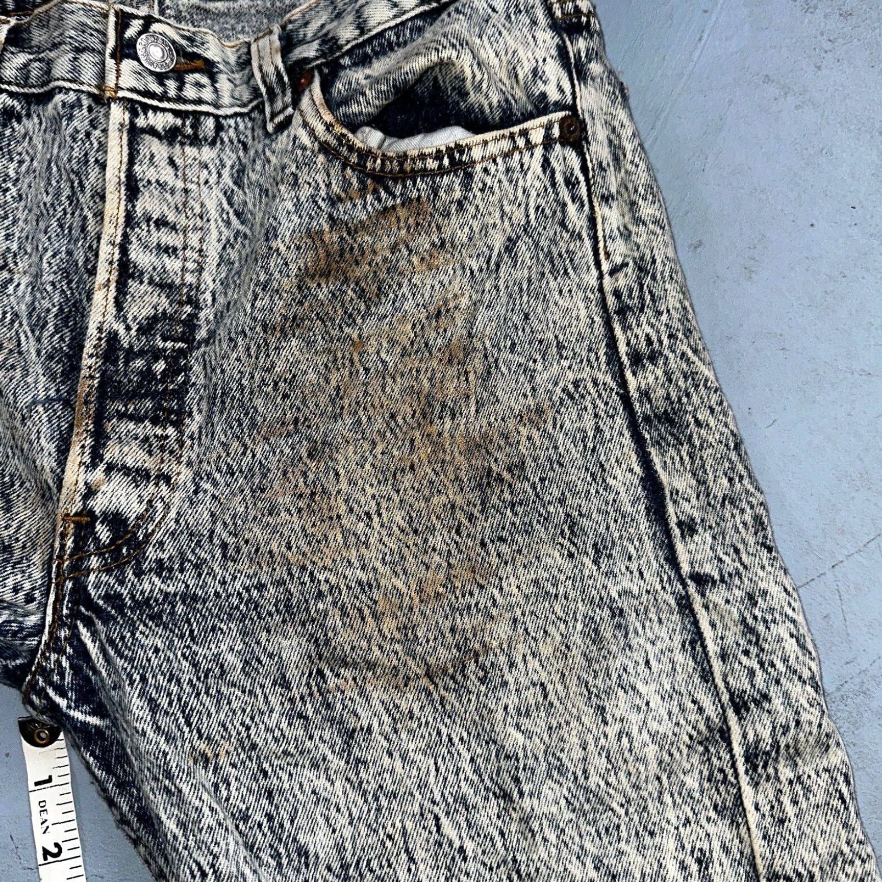Levi's Levis 501 Vintage 80s USA XX Straight Leg Jeans Blue Acid Wash 30x34 Act 28x32 Jeans Mens Levi's 501 Series 90s Straight Classic Vintage jeans Size US 30 / EU 46 - 6 Thumbnail