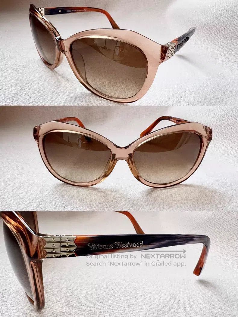 Vivienne Westwood Vivienne Westwood Brown and pink cat-like jelly sunglasses Size ONE SIZE - 1 Thumbnail