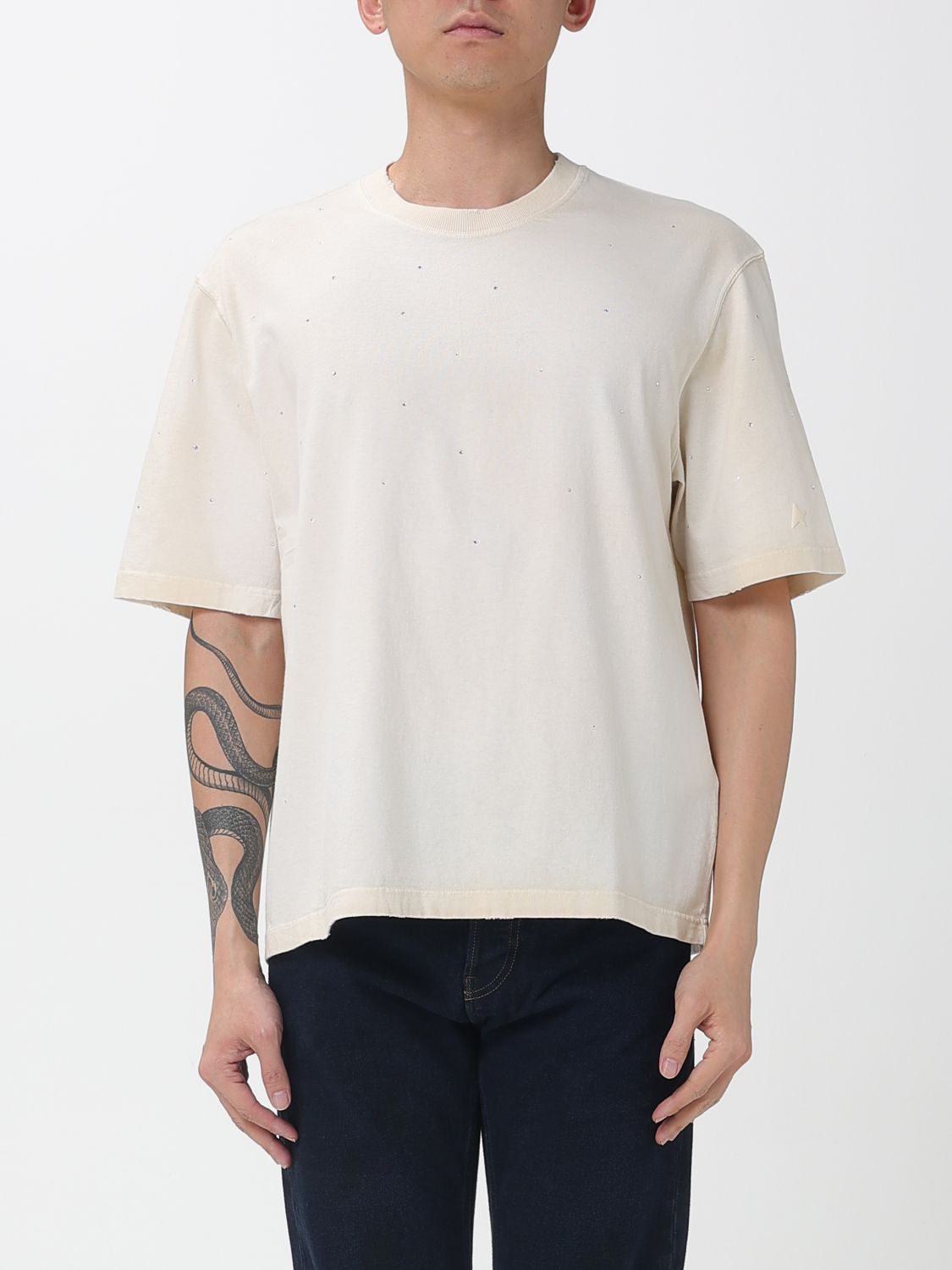 Golden Goose Golden Goose T-Shirt Men Yellow Cream Size US S / EU 44-46 / 1 - 1 Thumbnail
