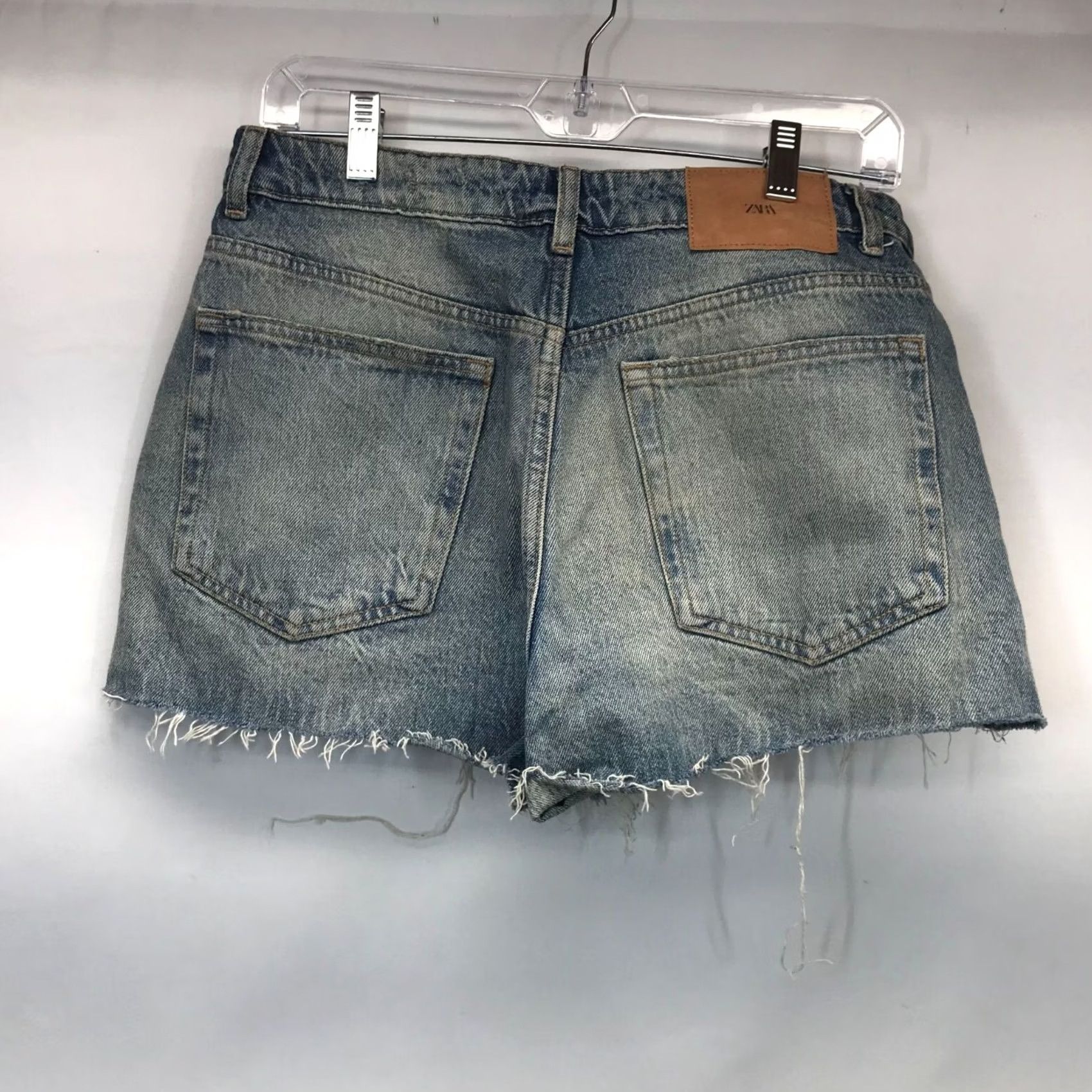 Zara ZARA Women's 8 Denim Jean Shorts Blue Button Fly Cut-Off Size 30" / US 8 / IT 44 - 4 Thumbnail