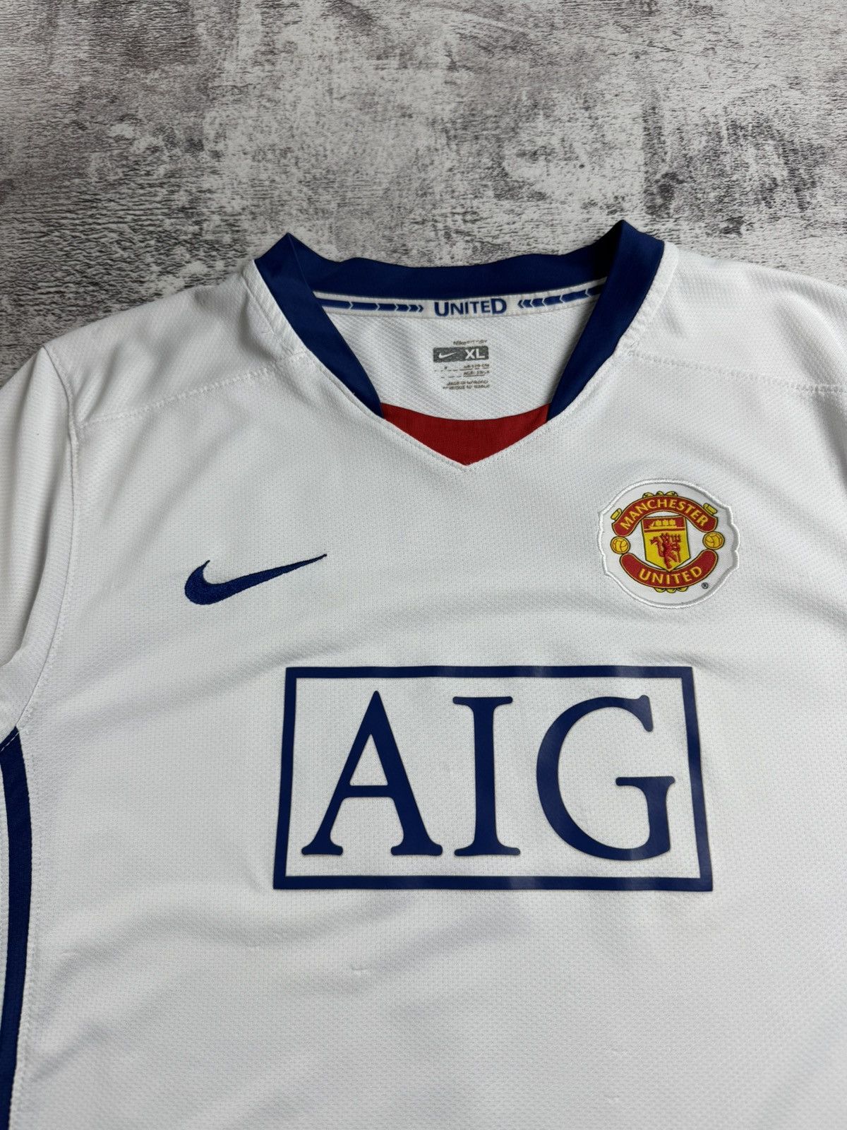 Nike Vintage Manchester United 2008/2010 White Soccer Football T Shirt Jersey Kit Size US S / EU 44-46 / 1 - 8 Thumbnail