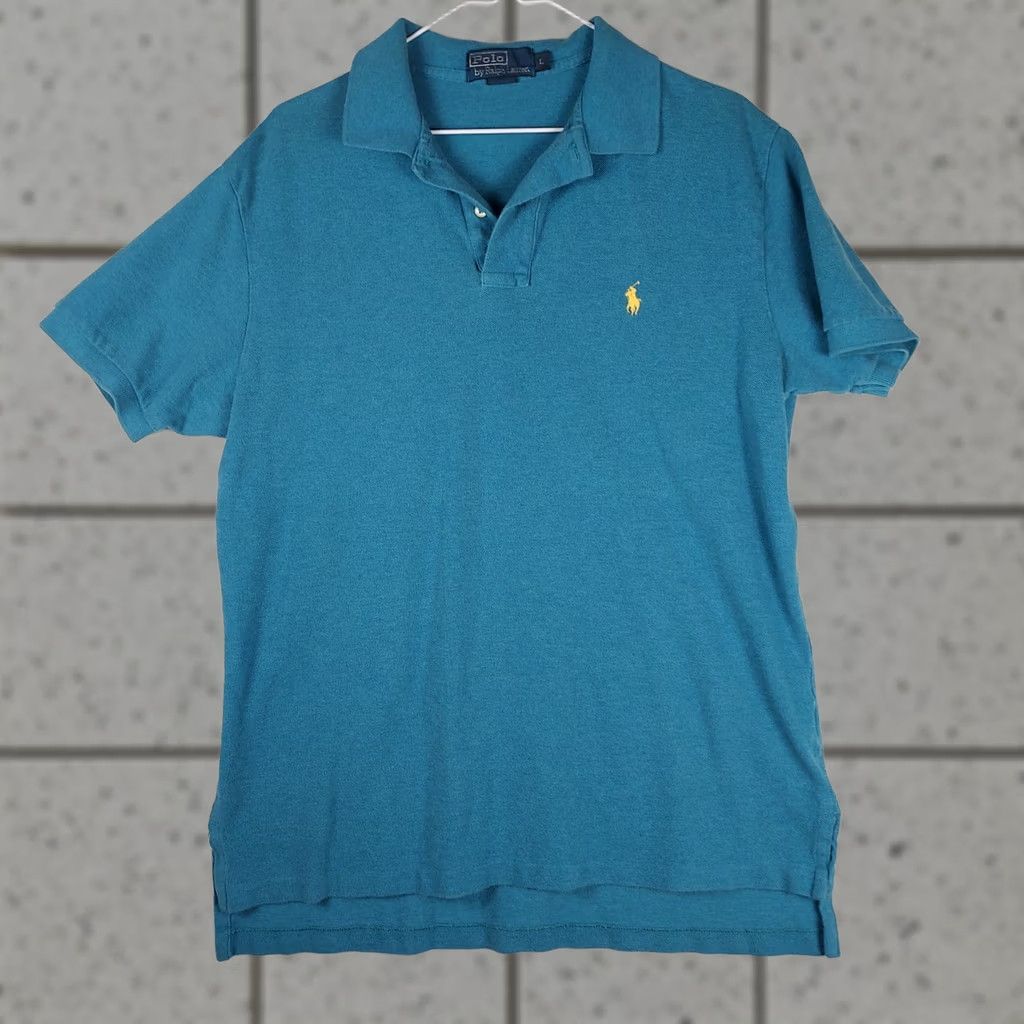 Polo Ralph Lauren Polo Ralph Lauren Polo Shirt Mens L Short Sleeve Blue Green Classic Fit Size US L / EU 52-54 / 3 - 1 Thumbnail
