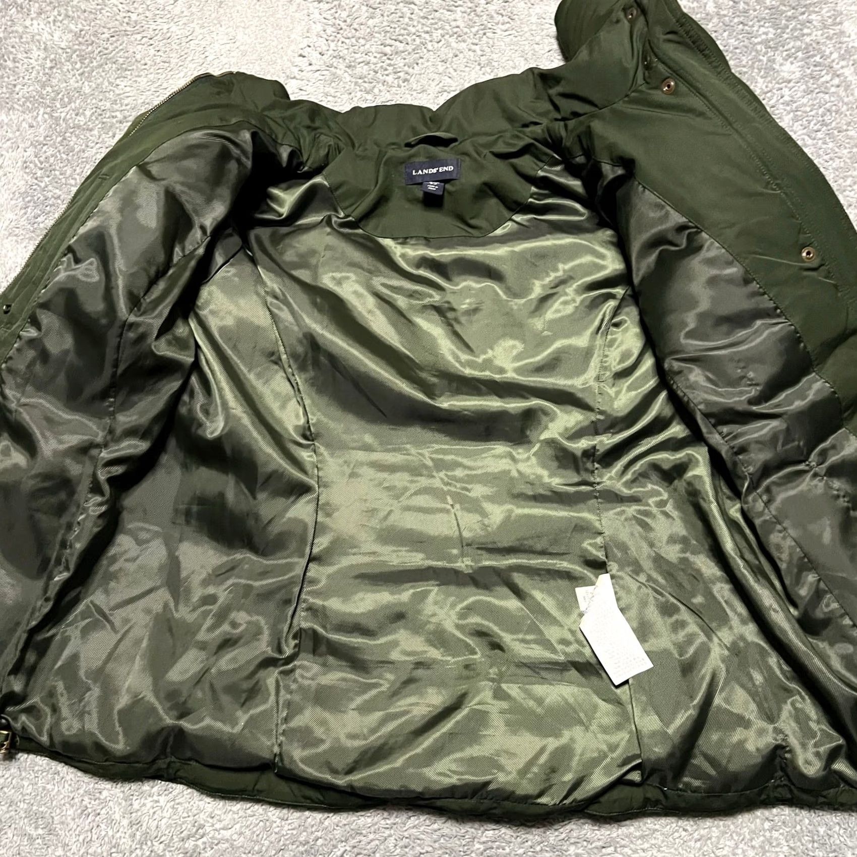 Lands' End Lands' End Coat Womens Small Green Down Belted Jacket Parka S Green Womens Down Jacket Belted Coat Size S / US 4 / IT 40 - 6 Thumbnail