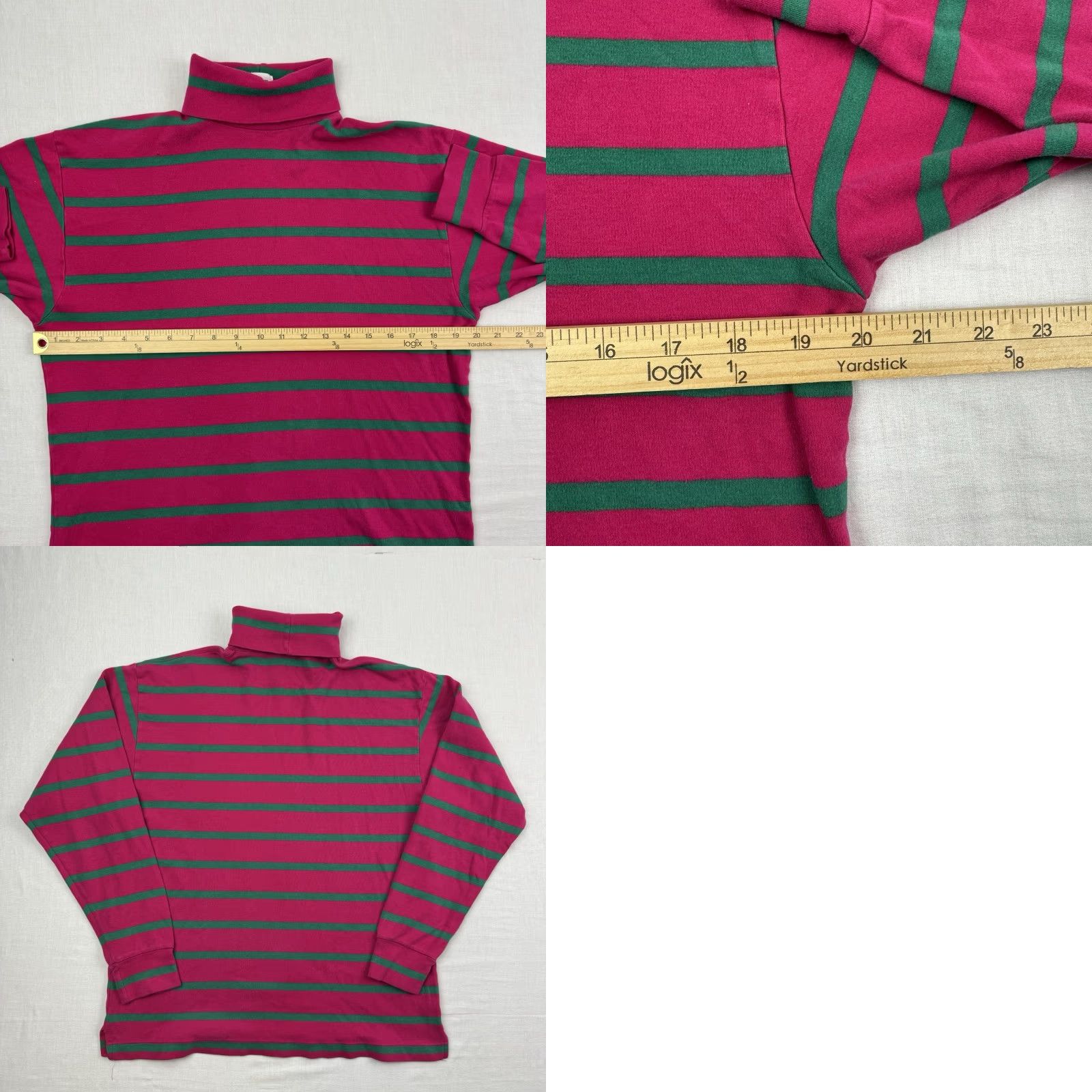 Gap VINTAGE Gap Turtleneck Shirt Womens Medium Pink Striped Long Sleeve 90s Y2K Size M / US 6-8 / IT 42-44 - 8 Thumbnail