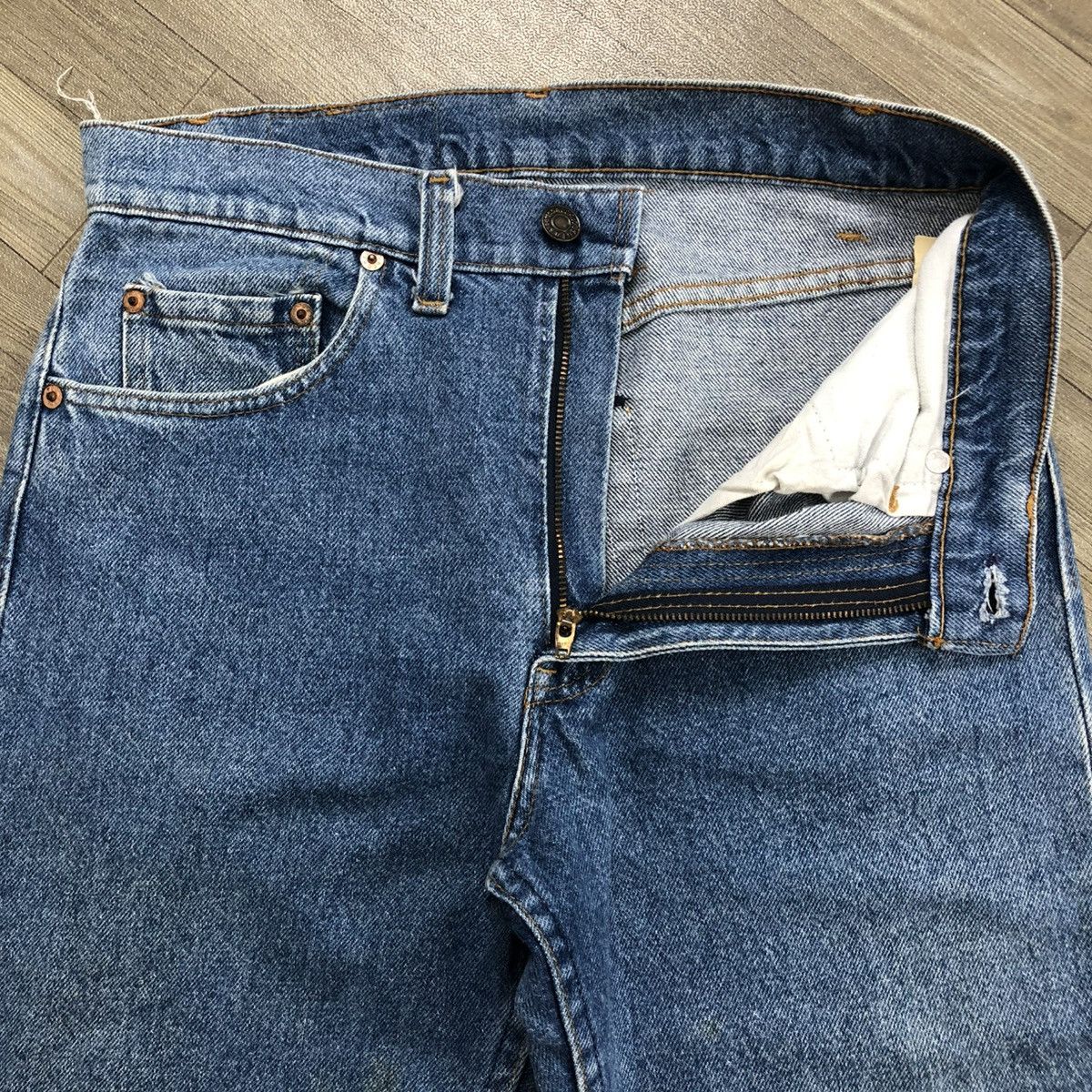 Levi's × Levi's Vintage Clothing 🇺🇸80’s Vintage Levis 501 #552 30x31 Straight Leg Blue Jeans Size US 29 - 9 Thumbnail