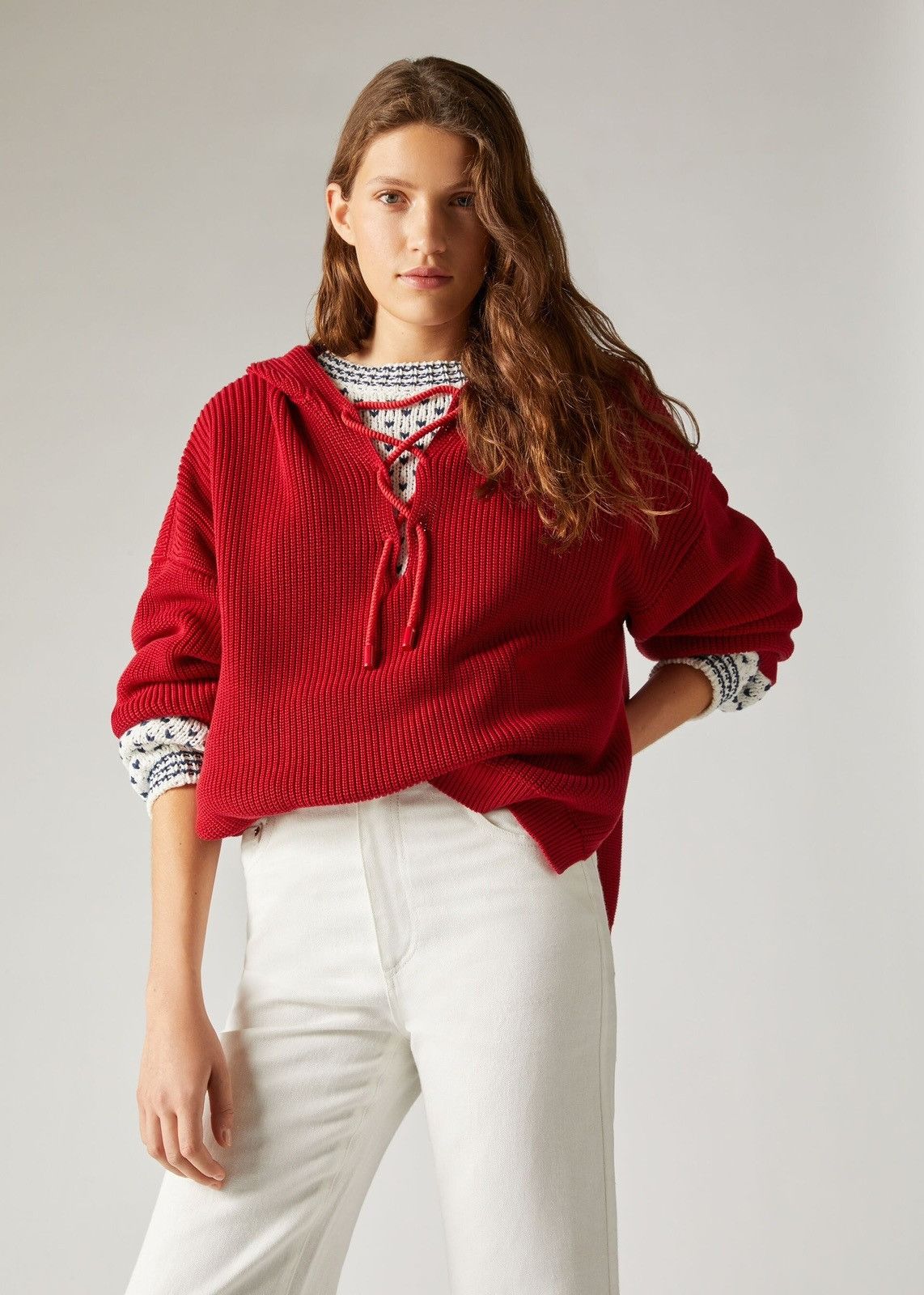 Loro Piana o1srvl11e0825 FAM7803 Hooded Tunic Sweater in Red Size L / US 10 / IT 46 - 2 Thumbnail