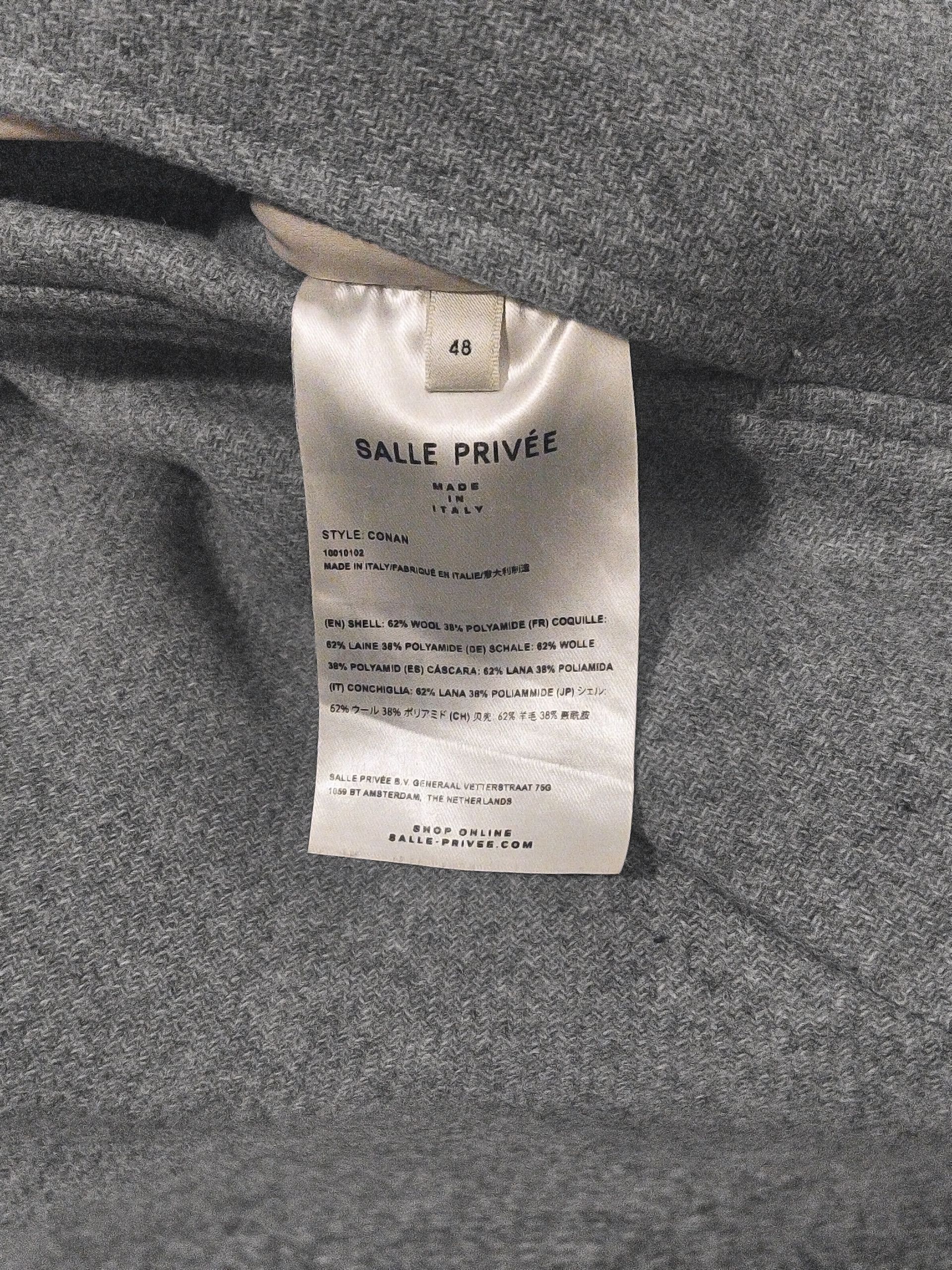 SALLE PRIVEE Salle Privée Tailored Wool Overcoat Light Grey Size US M / EU 48-50 / 2 - 9 Thumbnail