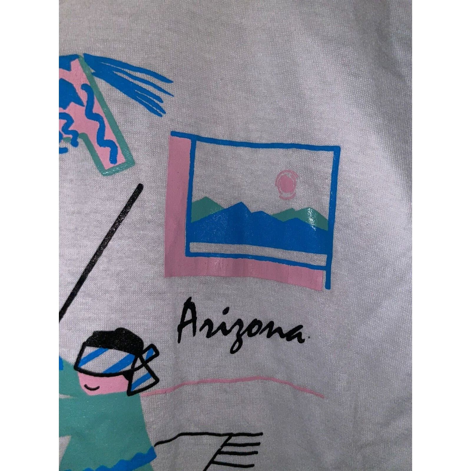 Jerzees Vintage Arizona Shirt Pinata Party Graphic White M Tee Size US M / EU 48-50 / 2 - 4 Thumbnail