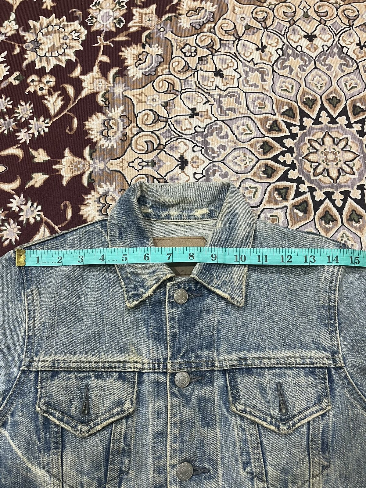 OMNIGOD Vintage Domingo Omnigod Distressed Stain Denim Jacket Size XS / US 0-2 / IT 36-38 - 22 Thumbnail