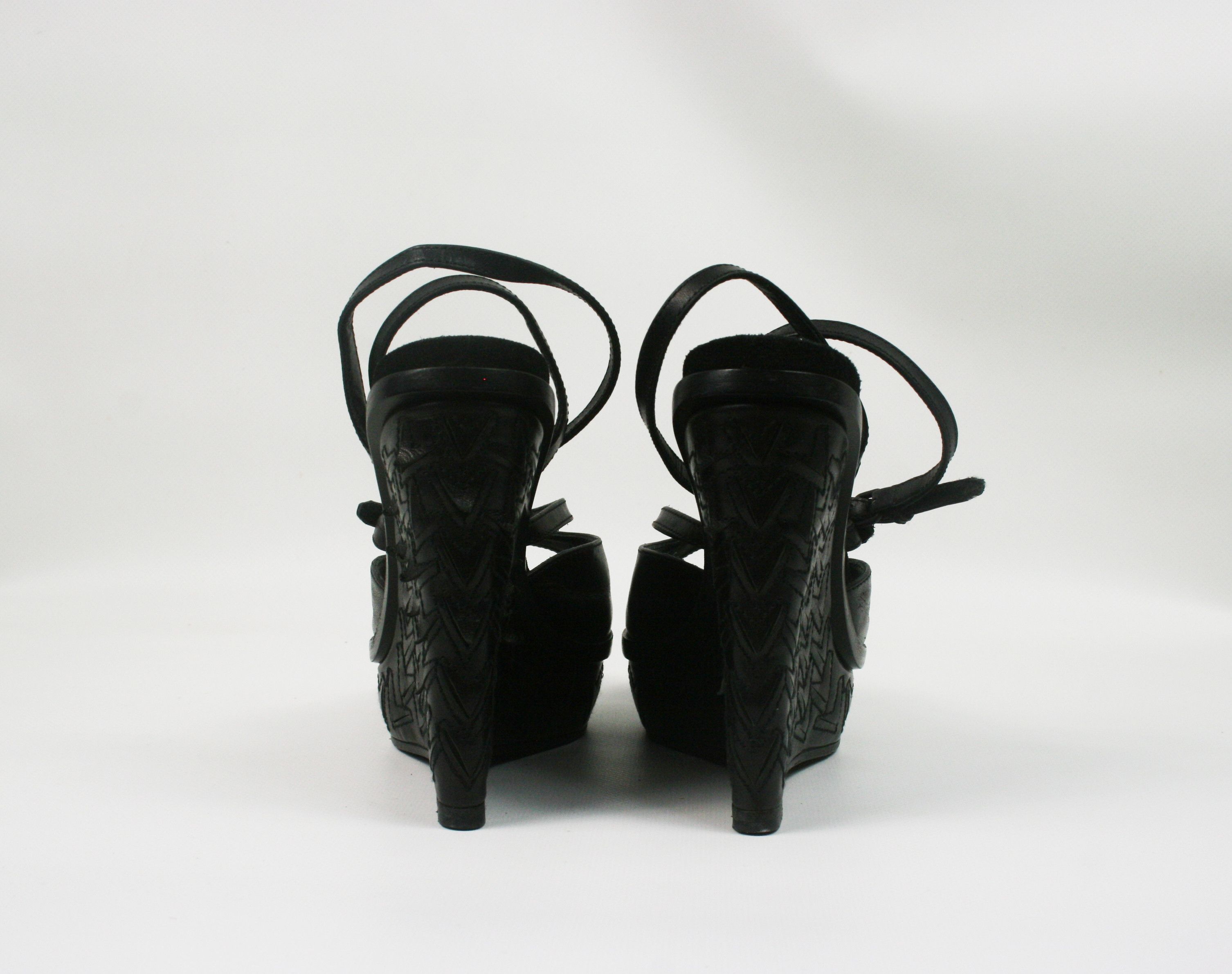 Bottega Veneta Wedge Tanned Leather Sandals Size US 8 / IT 38 - 8 Thumbnail
