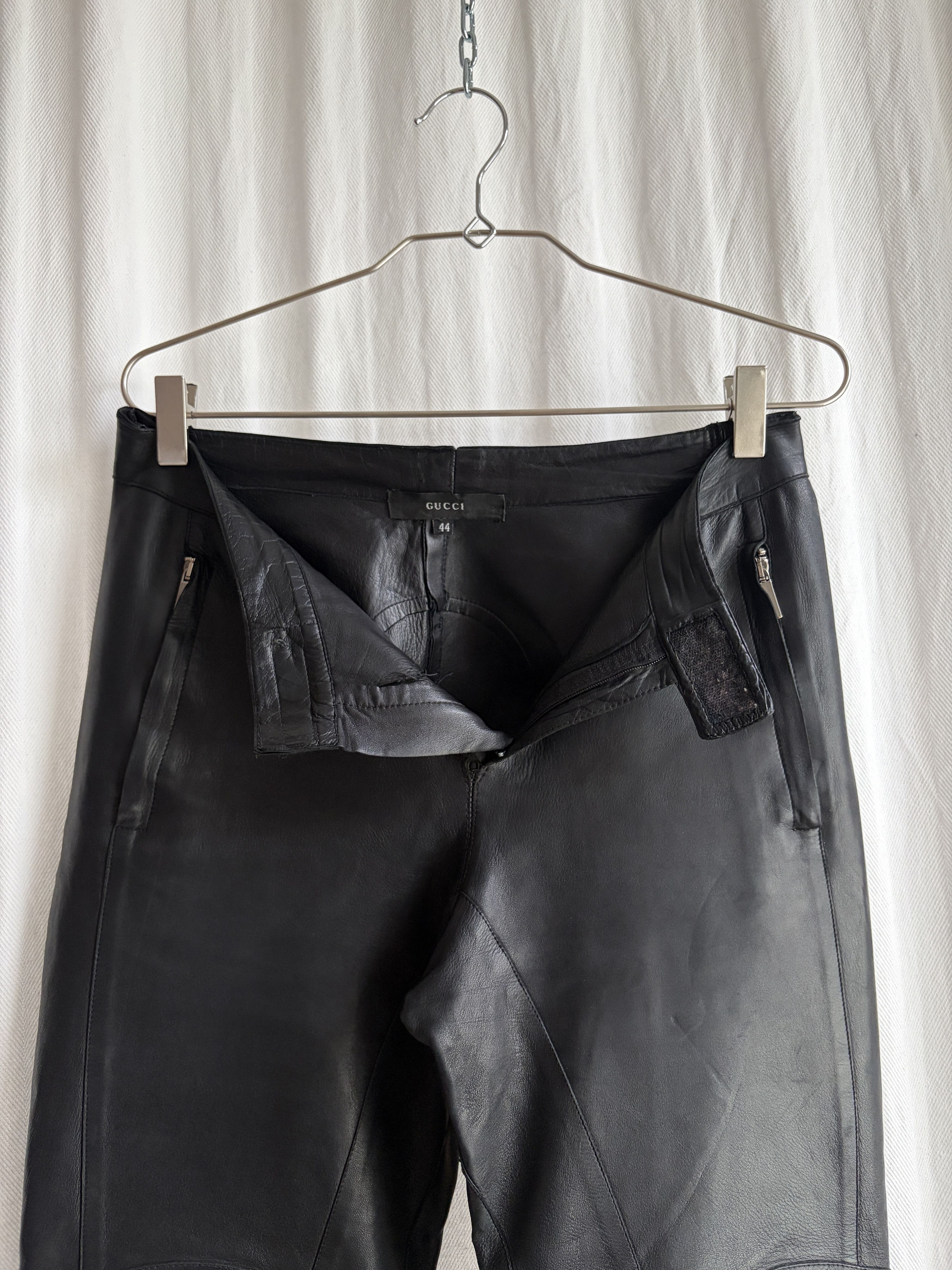 Gucci AW00 by Tom Ford Biker Leather Pants Size 30" / US 8 / IT 44 - 8 Thumbnail