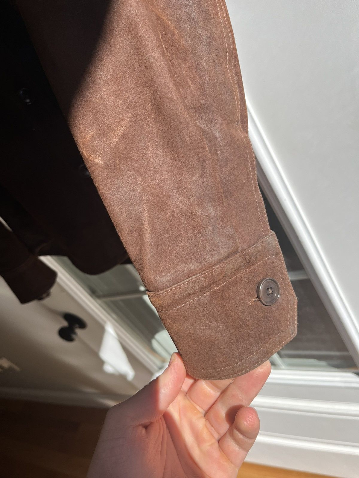 Banana Republic Brown Napped Leather Jacket Size US M / EU 48-50 / 2 - 4 Thumbnail