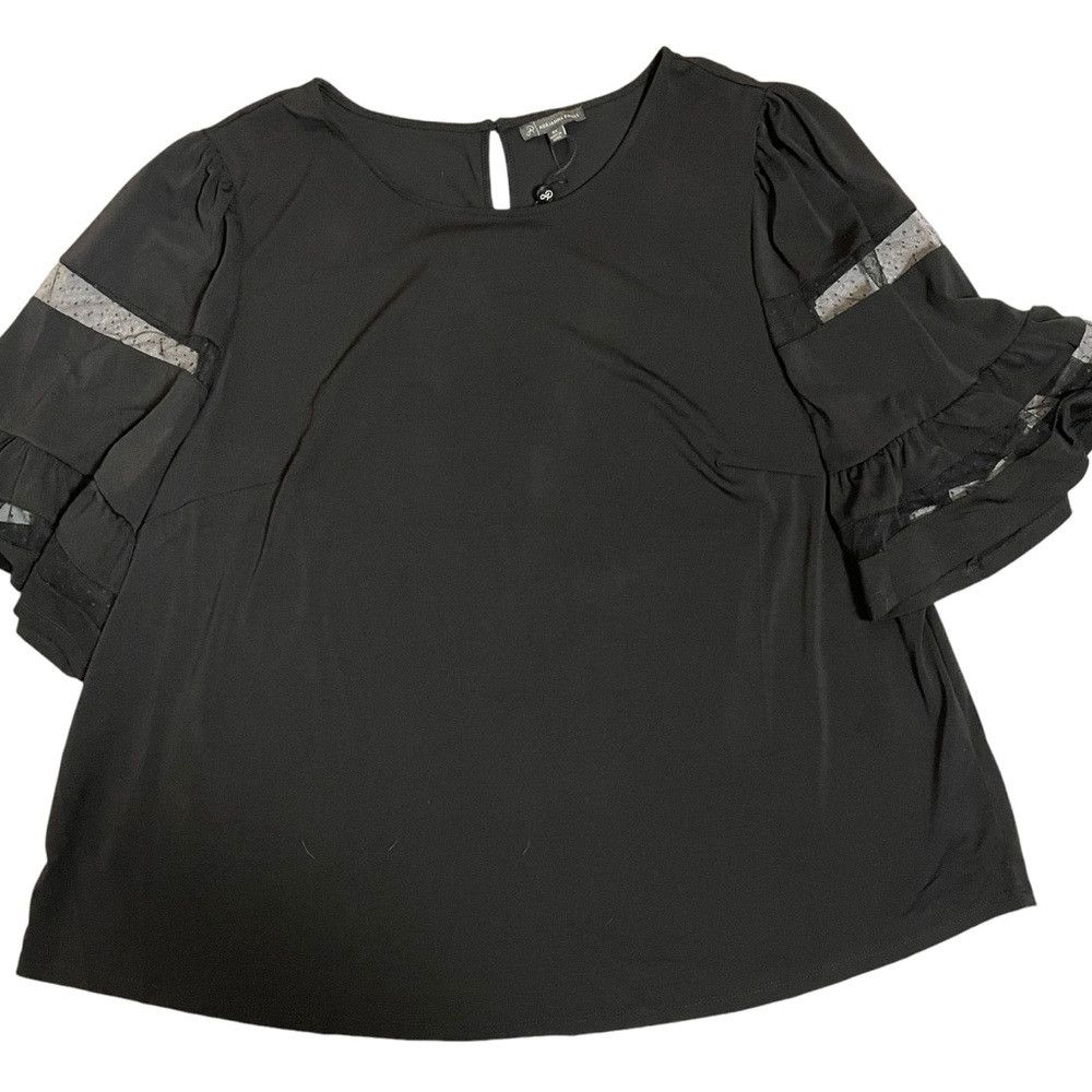 Adrianna Papell NWT New $69 Adrianna Papell Bell Sheer Sleeve Black Top Siz Size 3XL / US 20-22 - 4 Thumbnail