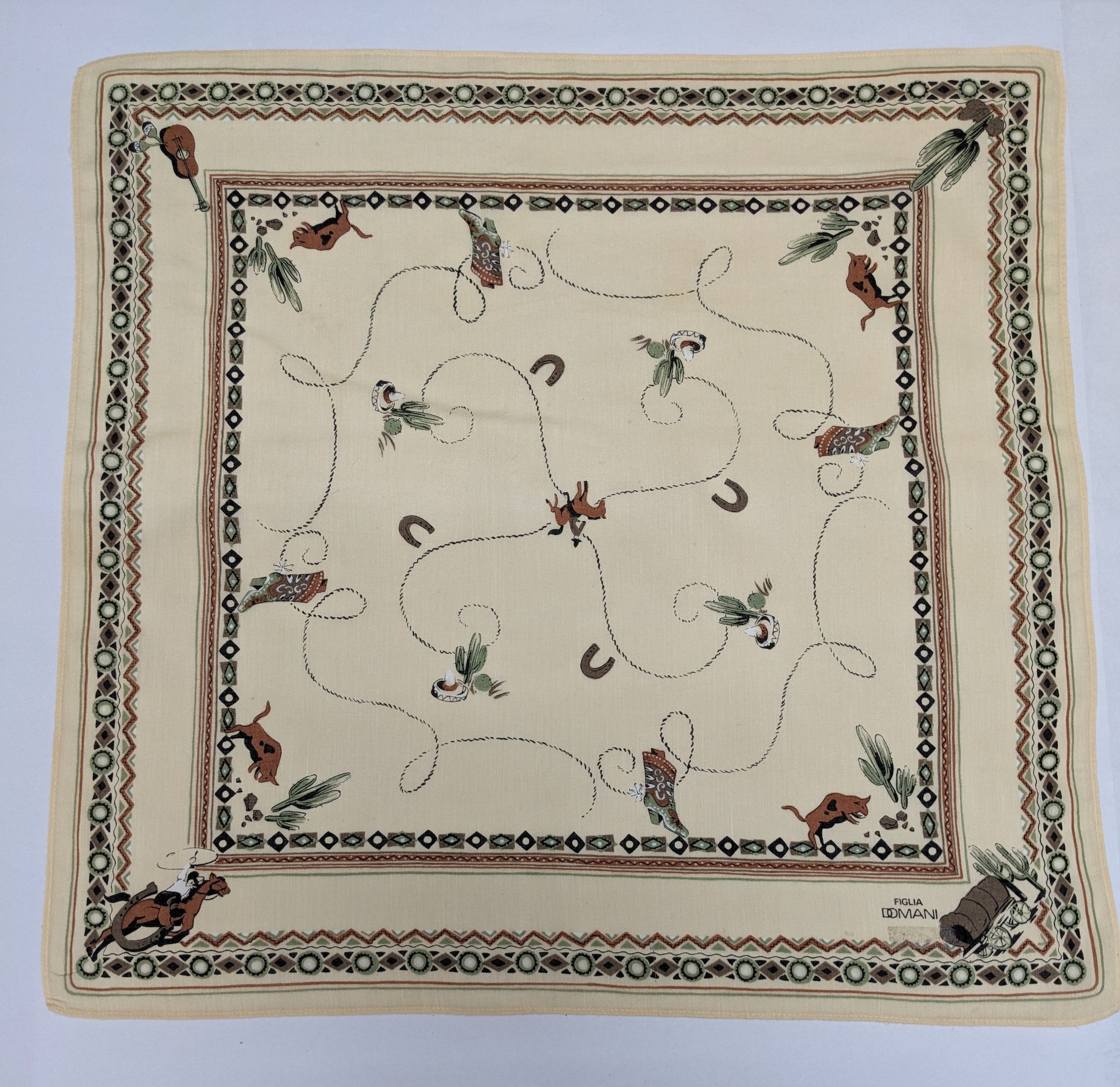 Other Figlia Domani Western Cowboy Bandana Cactus Horse Bull Size ONE SIZE - 3 Thumbnail