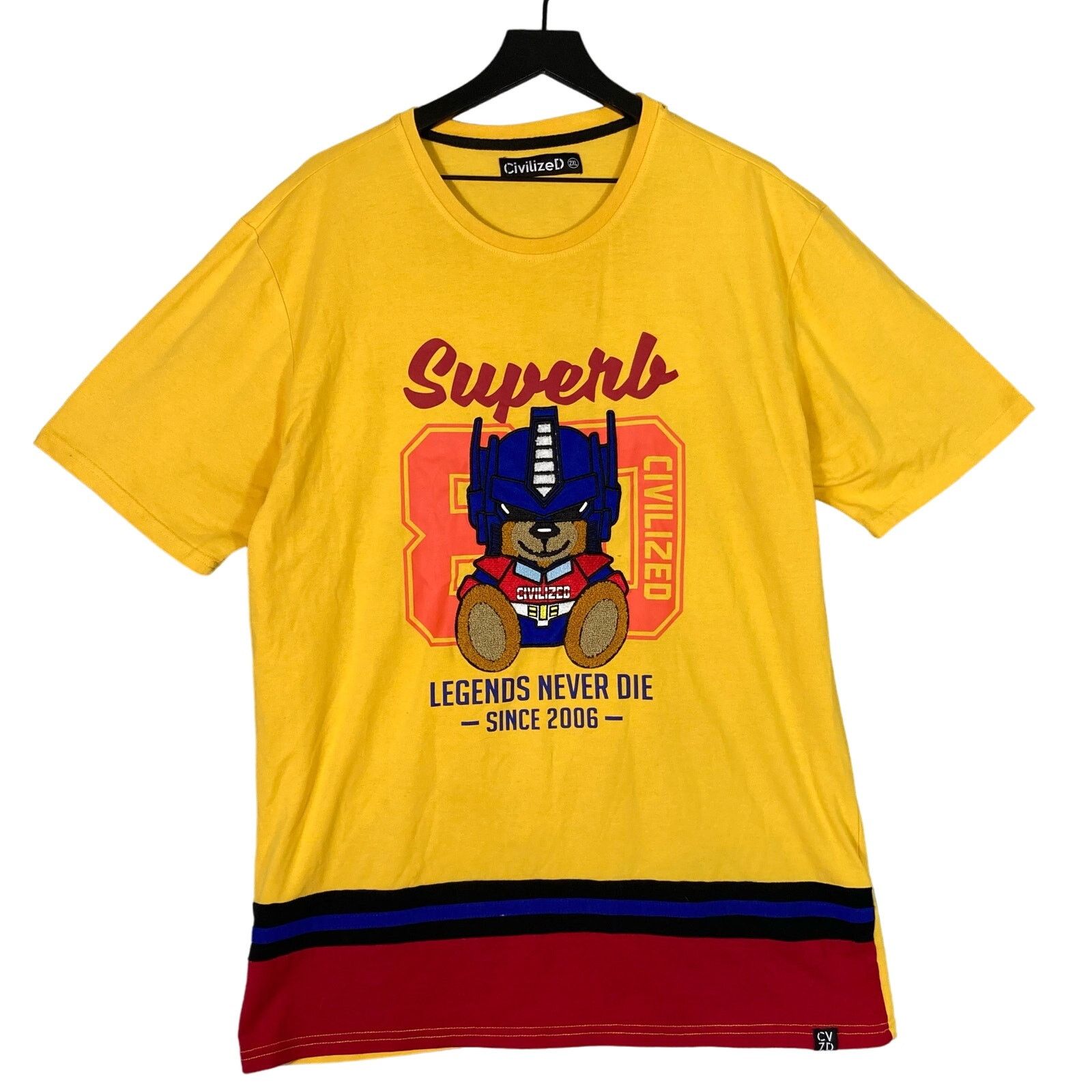 Other Civilized Bear Mens 2XL Yellow Tee Legends Never Die Graphic Size US XXL / EU 58 / 5 - 1 Thumbnail
