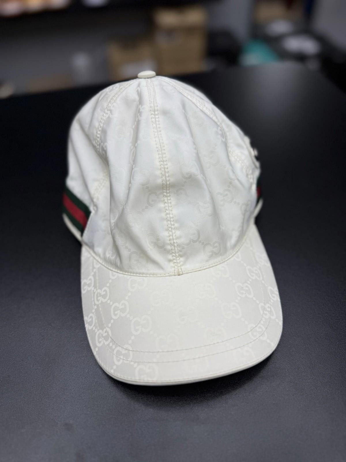 Gucci GUCCI Double G White Baseball Cap Nylon Luxurious Hat Size ONE SIZE - 1 Thumbnail
