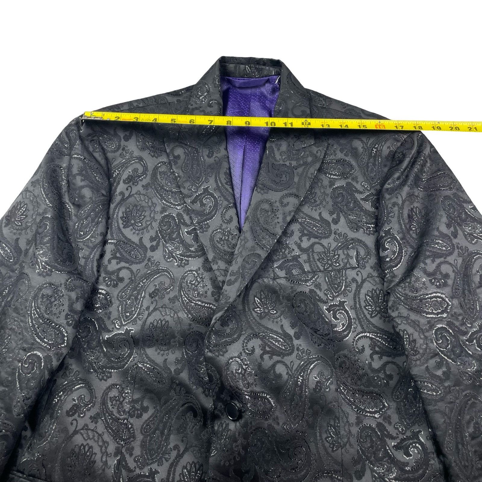Robert Graham NEW Robert Graham Men's Metallic 2-Button Blazer Black Paisl Size 42R - 9 Thumbnail