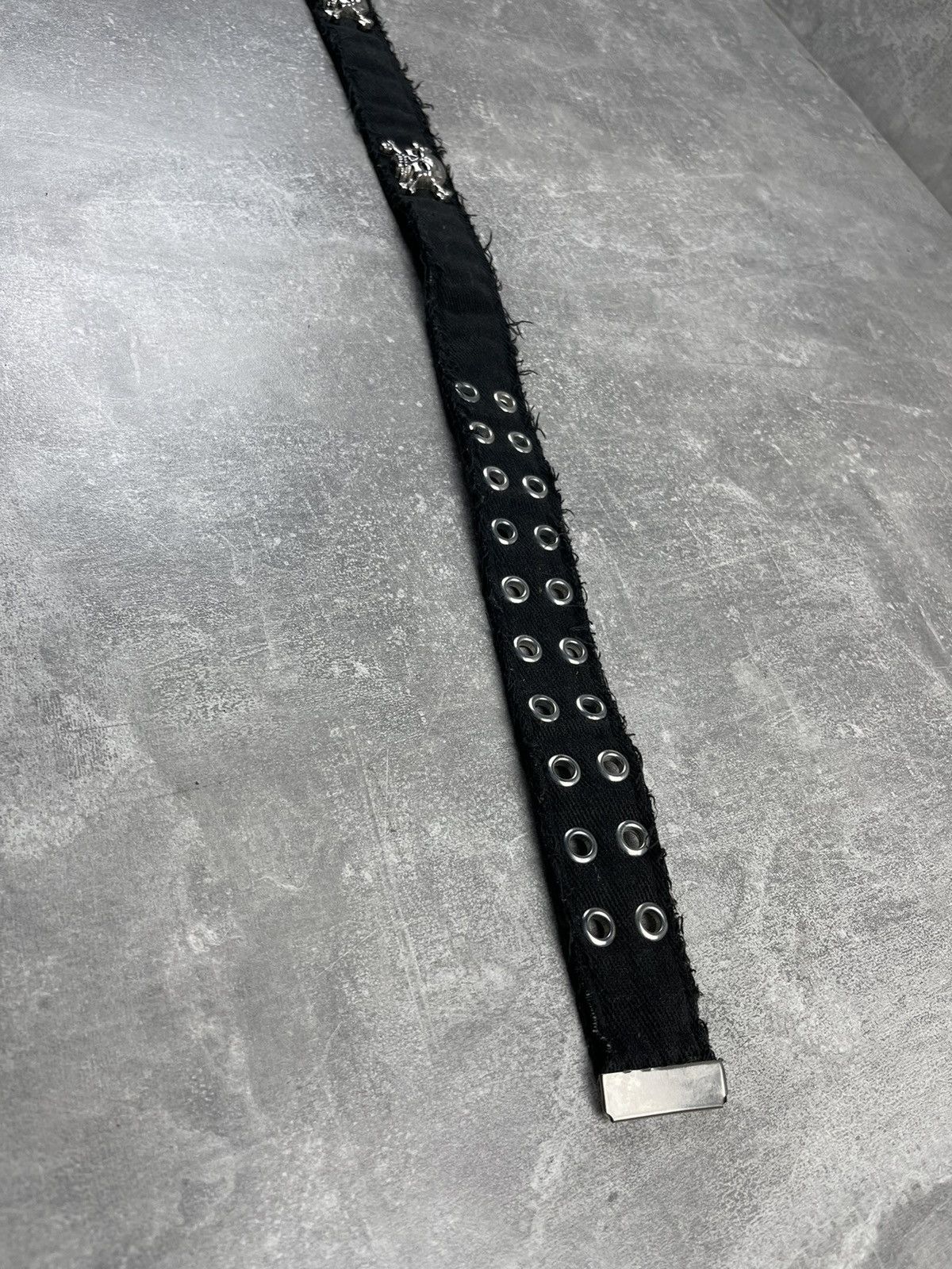 Vintage Vintage HandMade Black Avant Garde Skulls Cotton Belt Size ONE SIZE - 4 Thumbnail