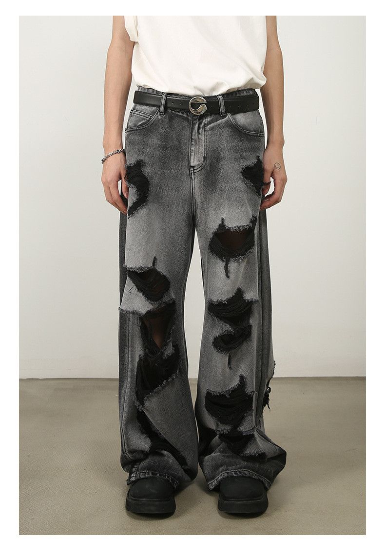 Vintage Men's straight loose high street ripped wide leg jeans Size US 32 / EU 48 - 1 Thumbnail