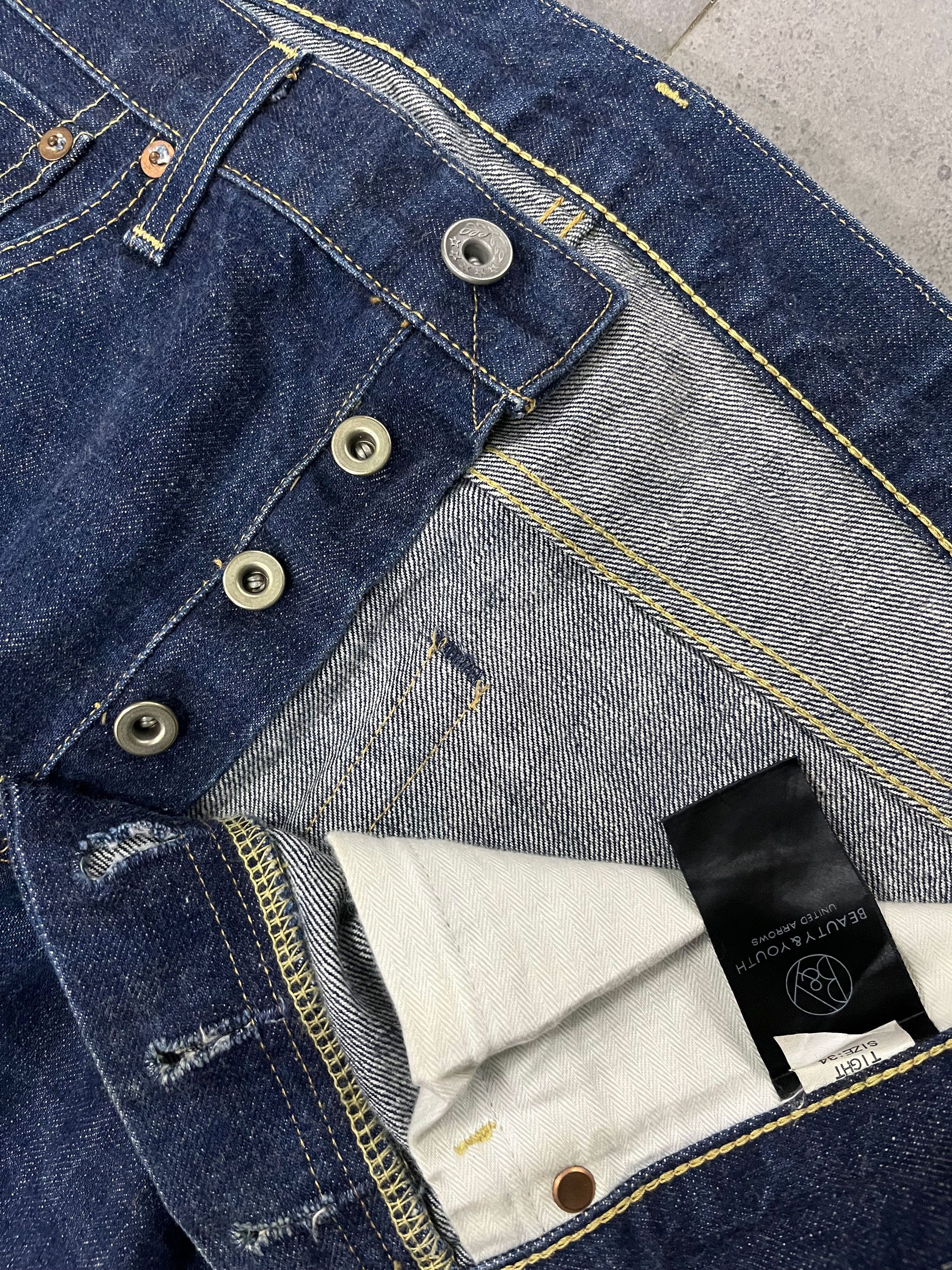 Designer × Japanese Brand × United Arrows Beauty & Youth United Arrows Tight Selvedge Jeans Size US 36 / EU 52 - 4 Thumbnail