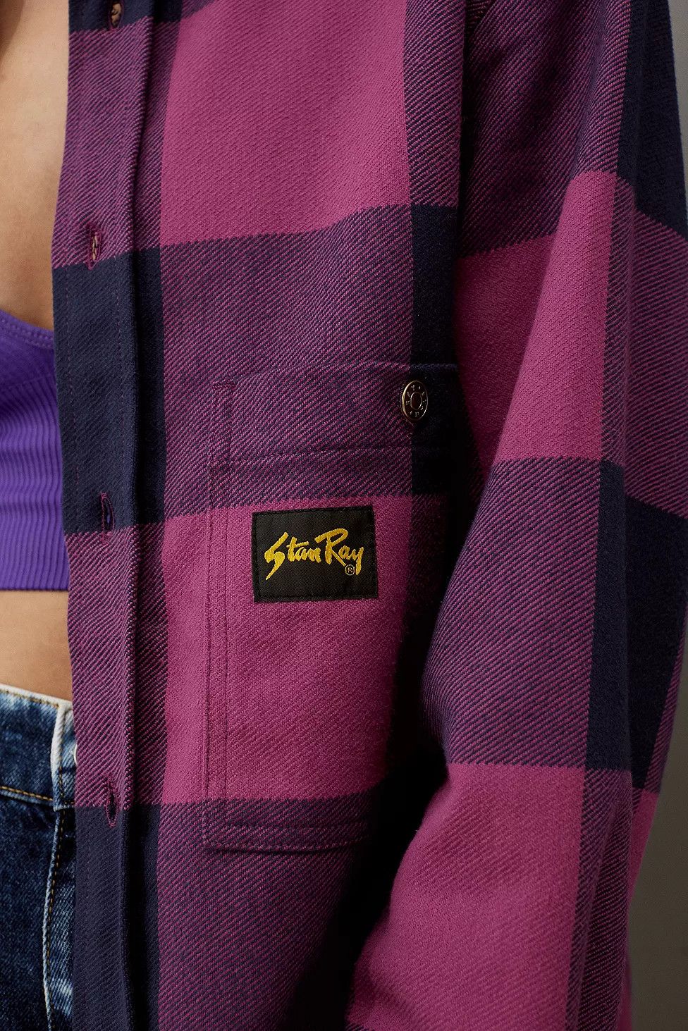 Stan Ray Stan Ray Flannel Shirt Jacket Purple Check Small Size US S / EU 44-46 / 1 - 13 Thumbnail