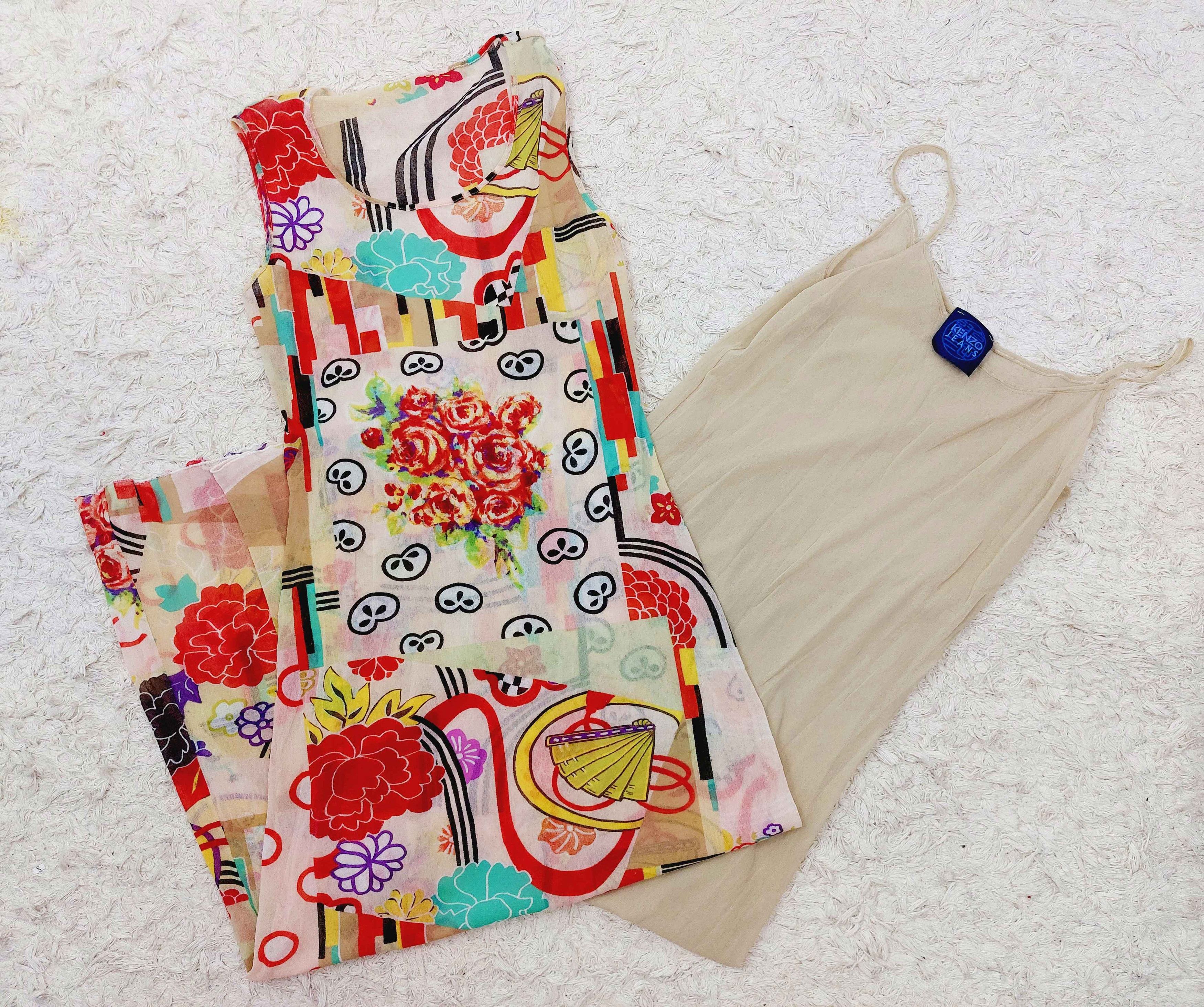 Kenzo Kenzo Rose Floral Fan Geisha Mesh Transparent Maxi Dress Size M / US 6-8 / IT 42-44 - 14 Thumbnail