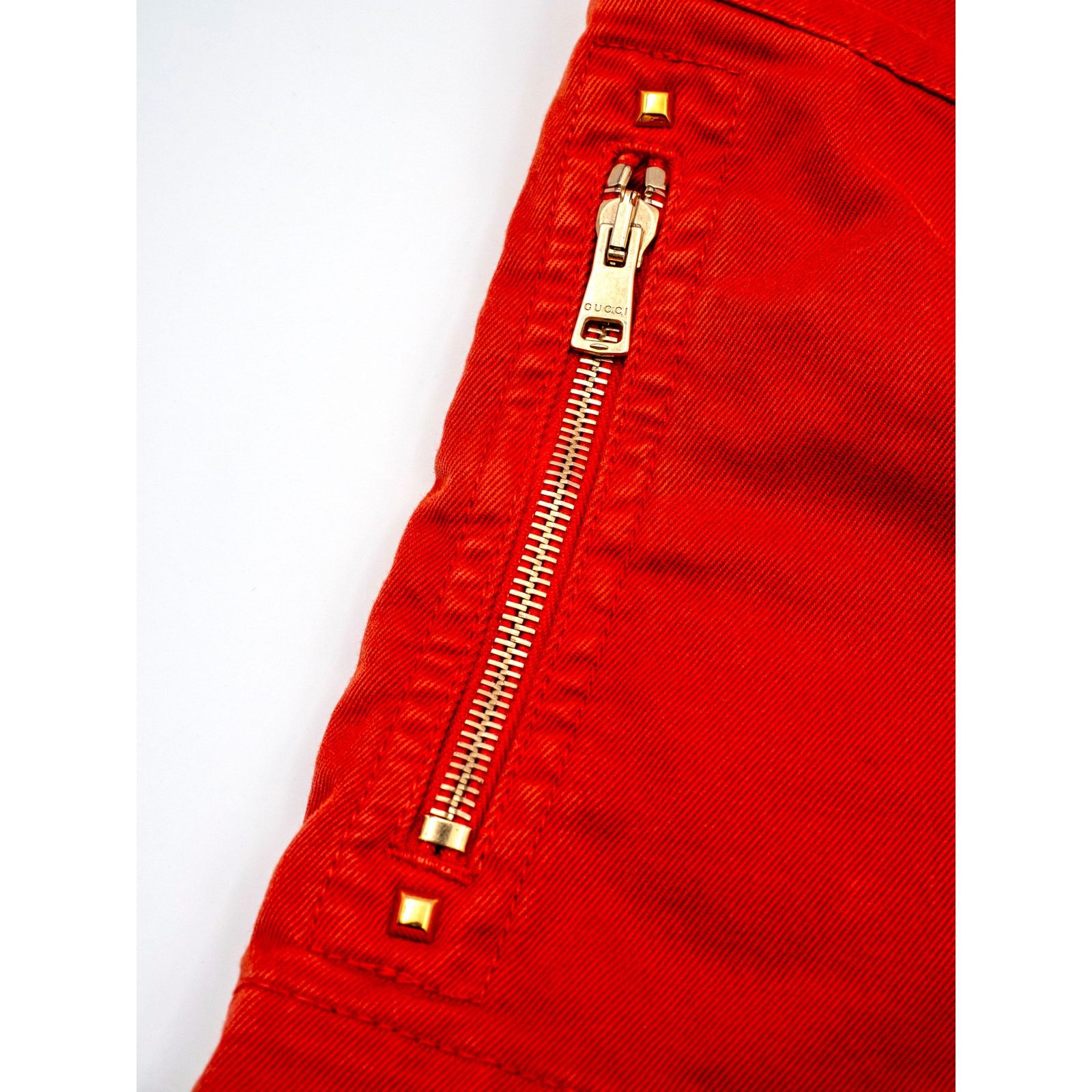 Gucci Cotton Denim Hot Pants with Side Lacing Gold Tone Hardware Size 25" / US 0 / IT 36 - 3 Thumbnail