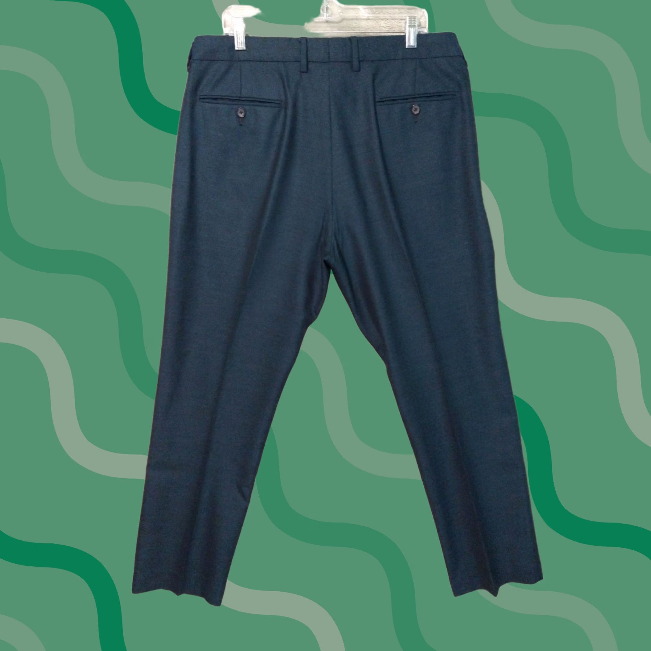 J.Crew J.CREW Dress Pants Mens 36x32 Blue Wool Slim Bedford Flat Front Preppy Dress Pants Mens Slim Blue Wool Flat Front Bedford Size US 36 / EU 52 - 1 Thumbnail
