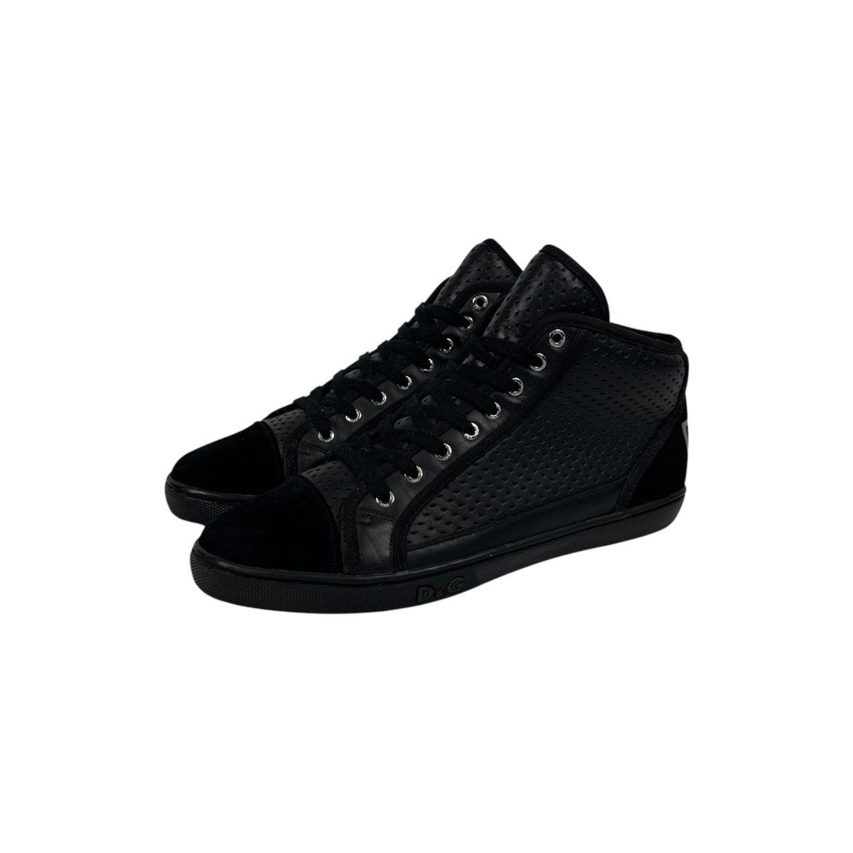Dolce & Gabbana 2000s Dolce & Gabbana Perforated Hi-Top Court Sneakers Size US 8 / EU 41 - 1 Thumbnail