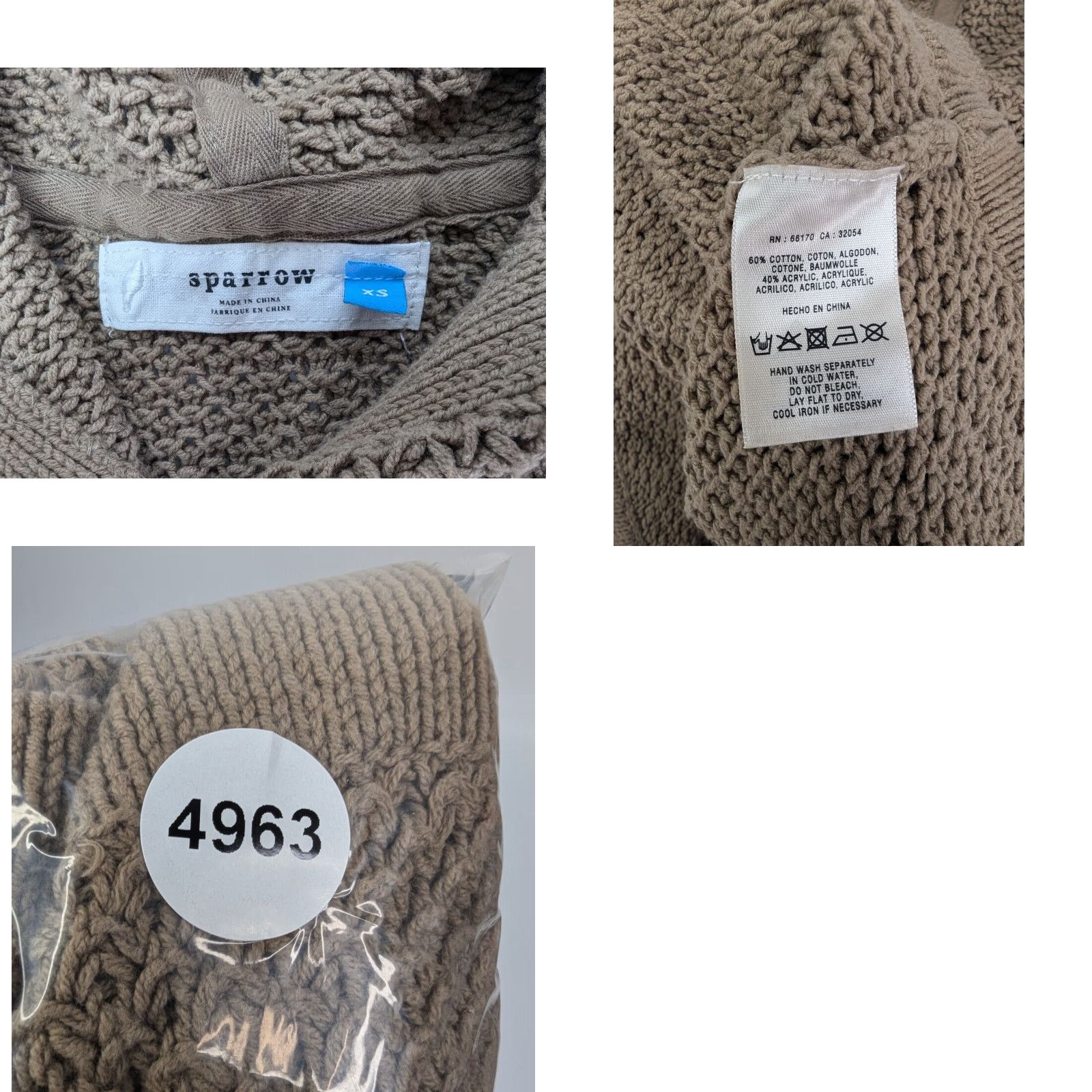 Anthropologie VINTAGE Anthropologie Sparrow Brown Snap Cardigan Hoodie Sweater Women's XS Size XS / US 0-2 / IT 36-38 - 8 Thumbnail