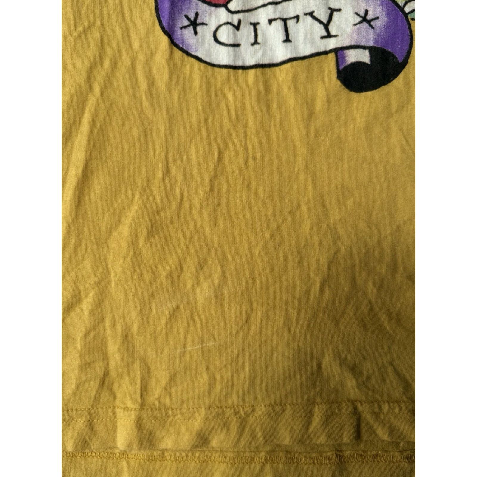 Ed Hardy VINTAGE Ed Hardy T-Shirt NYC Skull Tattoo 1990s Grunge Yellow Large Mens L Short Sleeve Crew Neck Graphic Print Made In USA Size US L / EU 52-54 / 3 - 4 Thumbnail