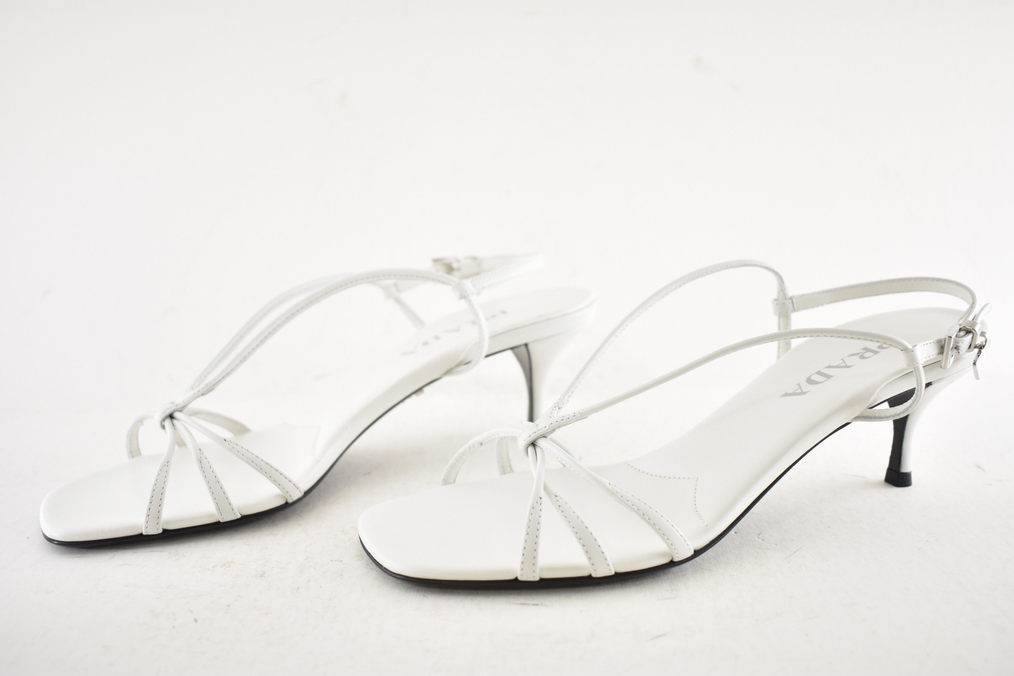 Prada Prada Capretto Strappy 55mm Sandal Mule Kitten Heel 41 Size US 11 / IT 41 - 14 Thumbnail