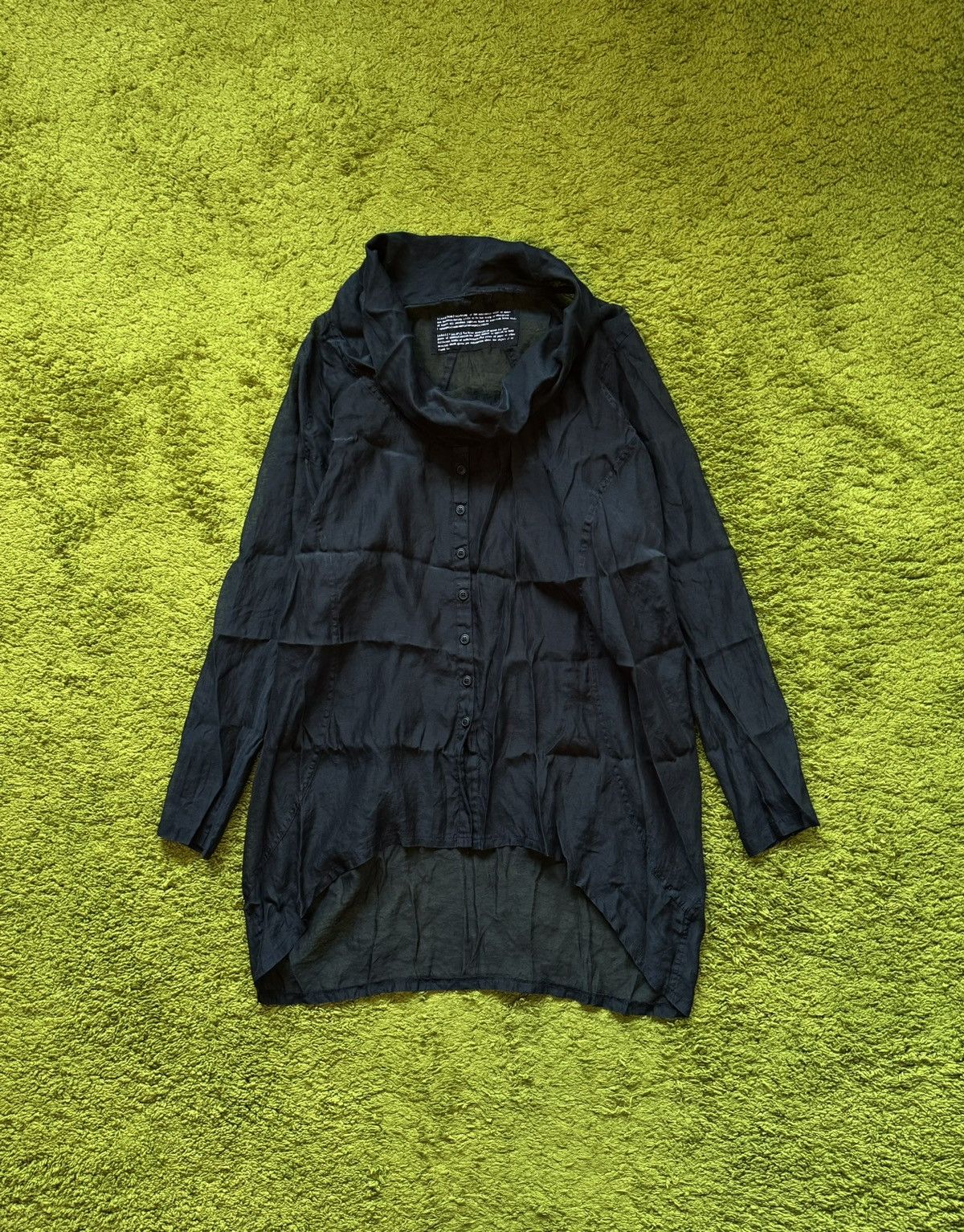 Rundholz black avant garde silk blend mesh gothic tunic