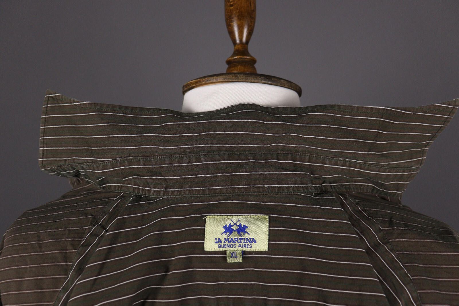 La Martina La Martina Buenos Aires Brown Stripe Shirt Size XL Size US XL / EU 56 / 4 - 8 Thumbnail