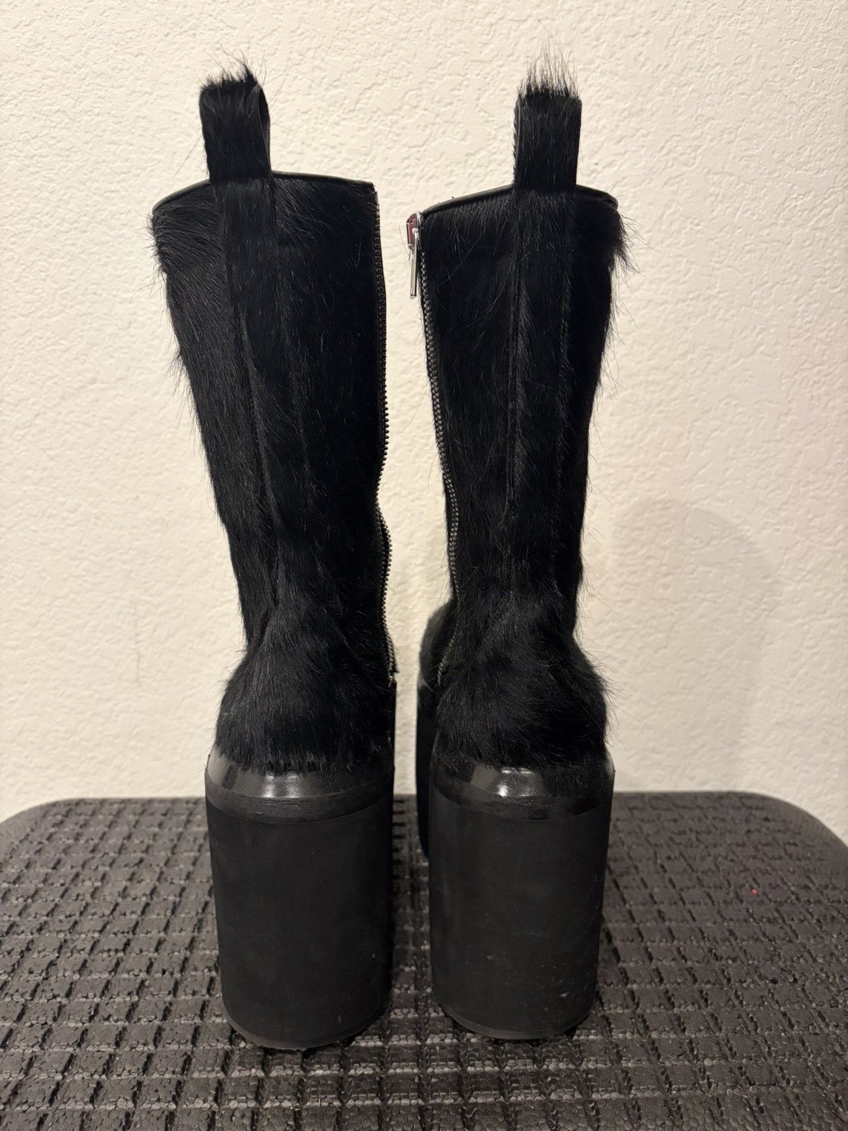 Rick Owens Rick Owens Black Bozo Tractor Calf Hair Creeper Zipper Boot Size US 9 / EU 42 - 6 Thumbnail