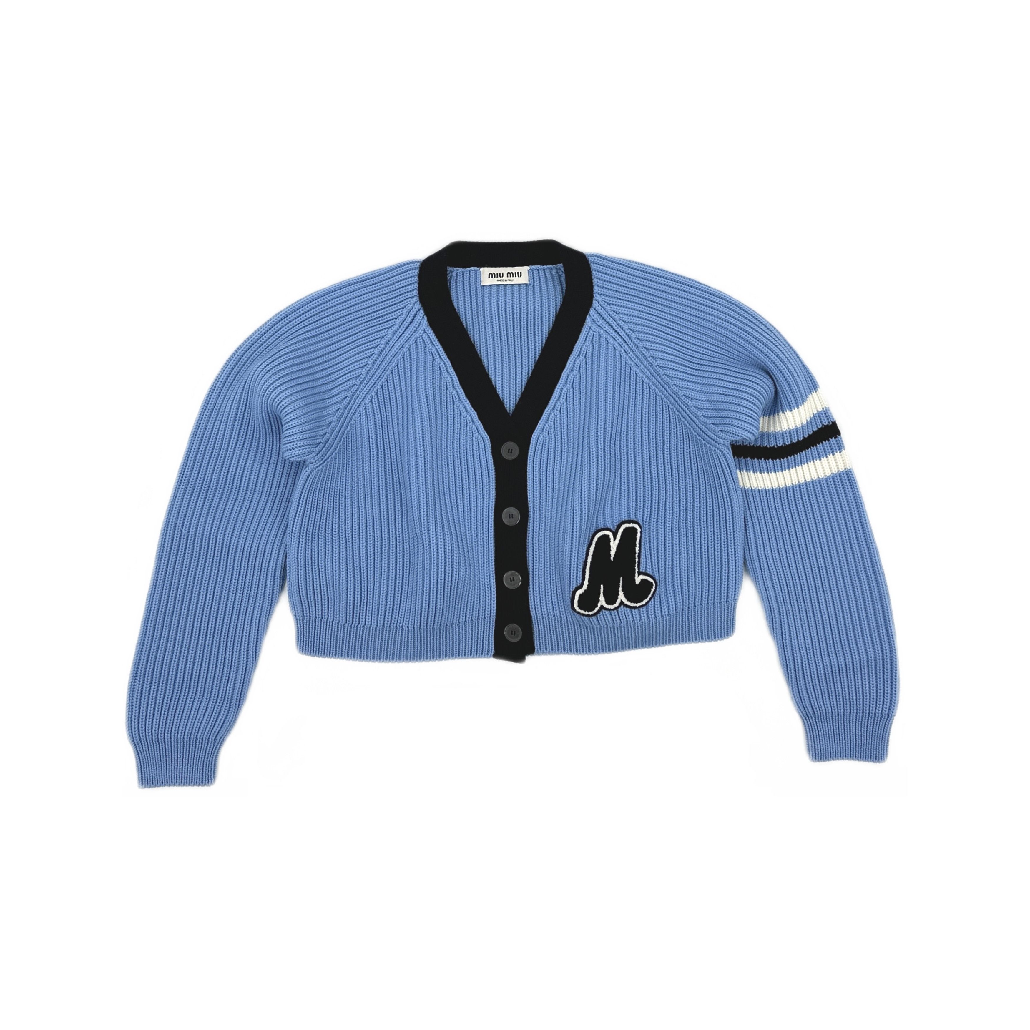 Miu Miu Miu Miu M Patch Wool Cardigan Size 36 Size XS / US 0-2 / IT 36-38 - 1 Thumbnail