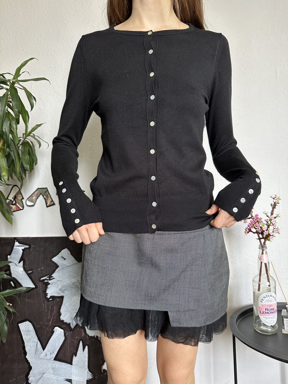 COPENHAGEN STUDIOS × Designer Copenhagen Designer Cute Black Basic Cardigan Size XS / US 0-2 / IT 36-38 - 7 Thumbnail