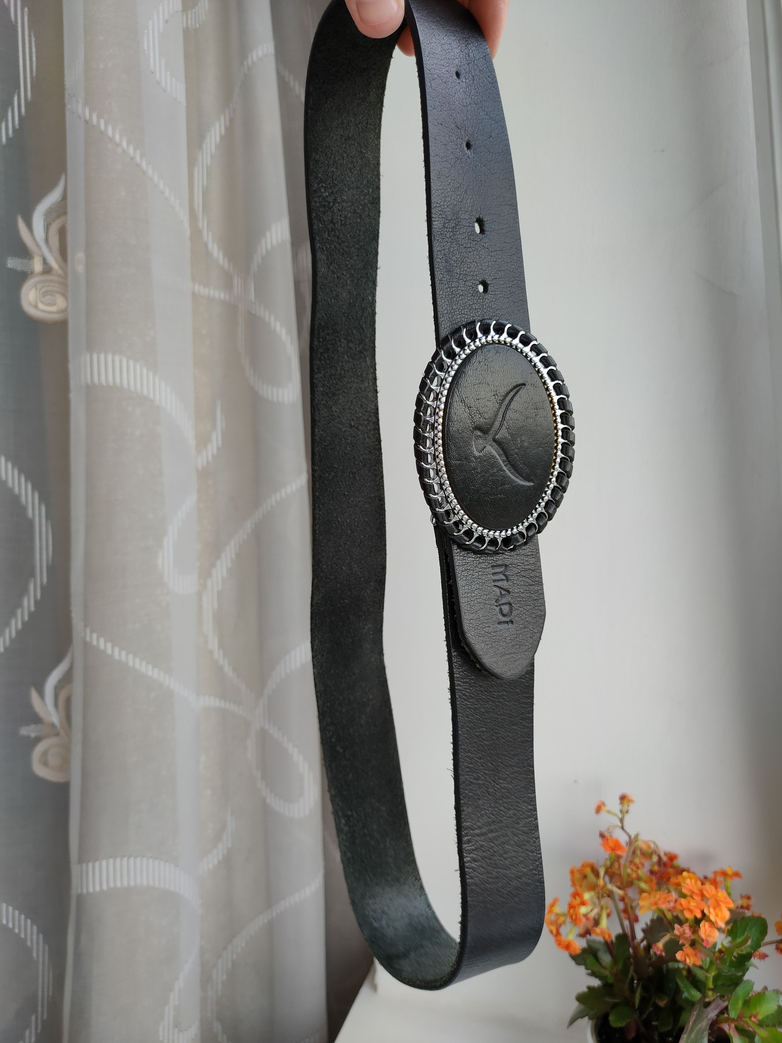 Buckle Black × Genuine Leather Mapi Leather Belt Buckle Mapi Unisex Size ONE SIZE - 6 Thumbnail