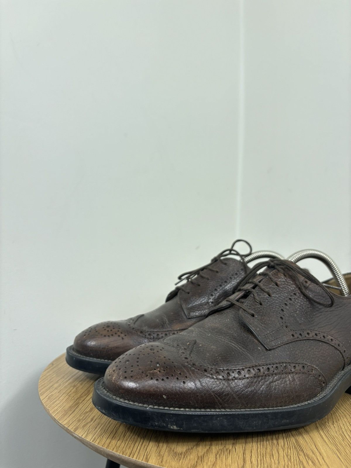 Tod's Tod’s Men’s Lace-Up Brown Leather Oxford Brogue Dress Shoes Size US 9 / EU 42 - 9 Thumbnail