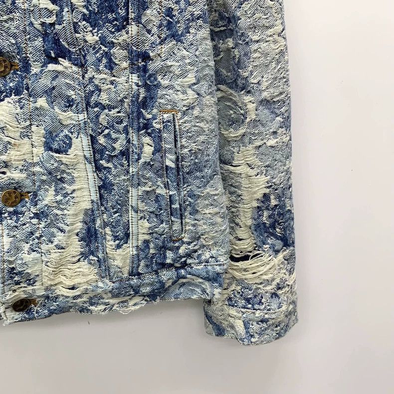 Louis Vuitton Louis Vuitton Blue Floral Denim Jacket-2506 Size L / US 10 / IT 46 - 4 Thumbnail