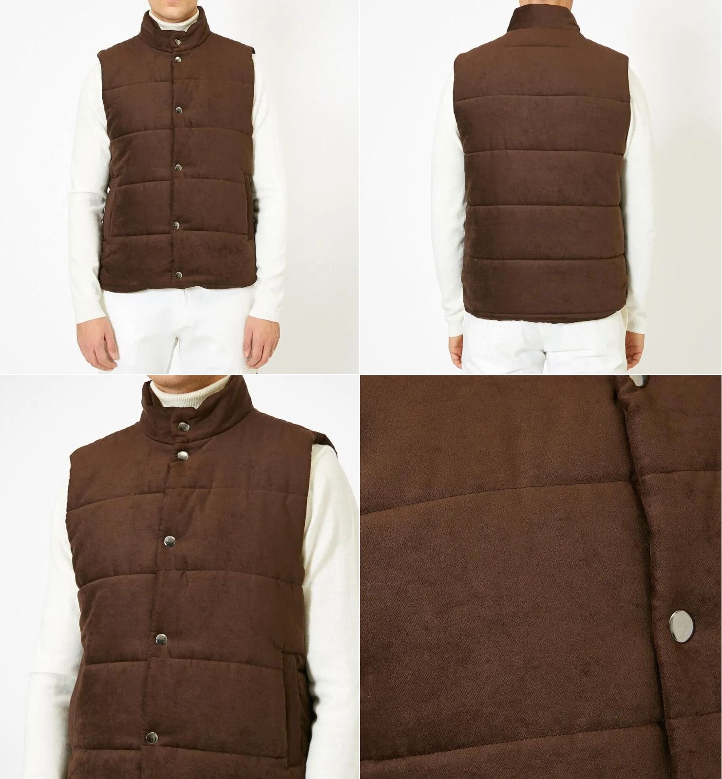 Other NET Quilted Padded Brown Vest Puffer Men's M 4-6690 NWOT Size US M / EU 48-50 / 2 - 3 Thumbnail
