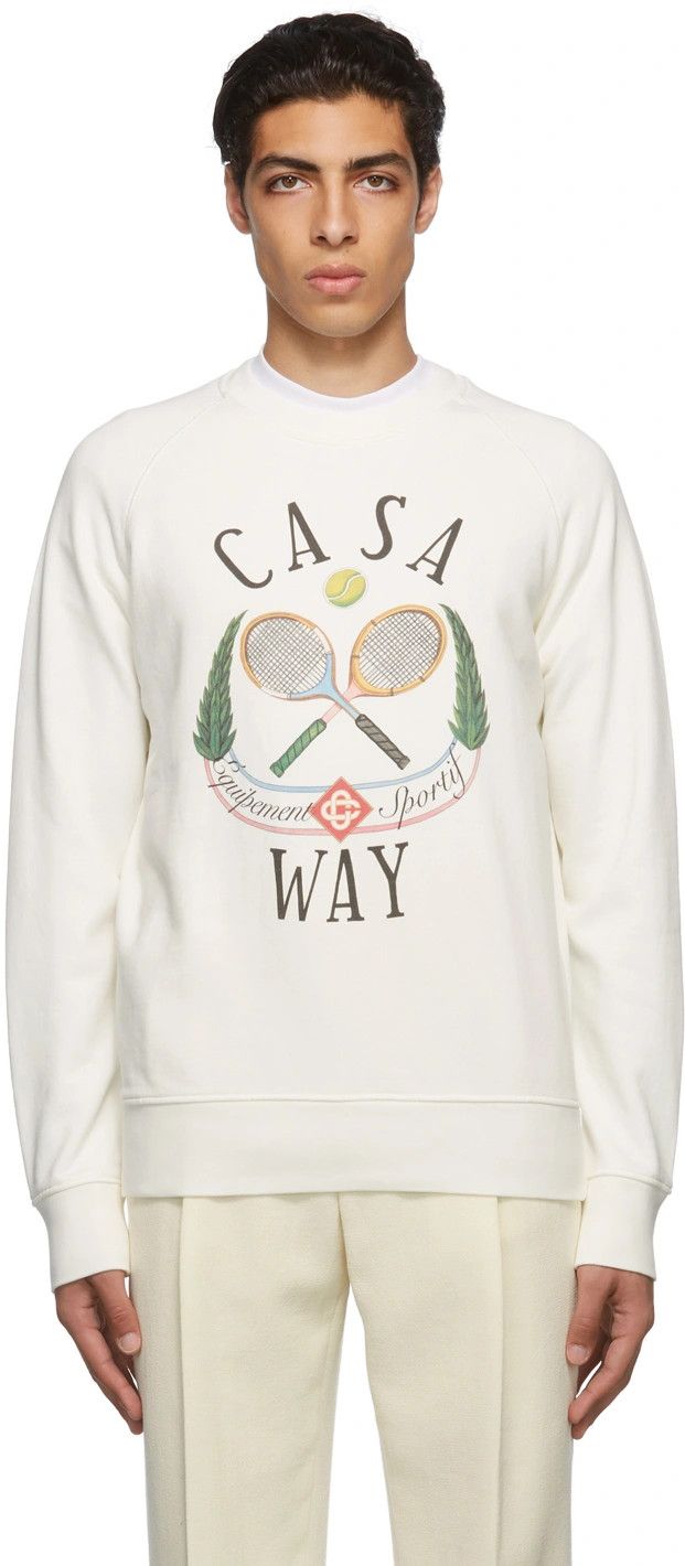 Casablanca Cream Casa Way Tennis Club Logo Sweatshirt Size XXS / US 00 / IT 34 - 2 Thumbnail
