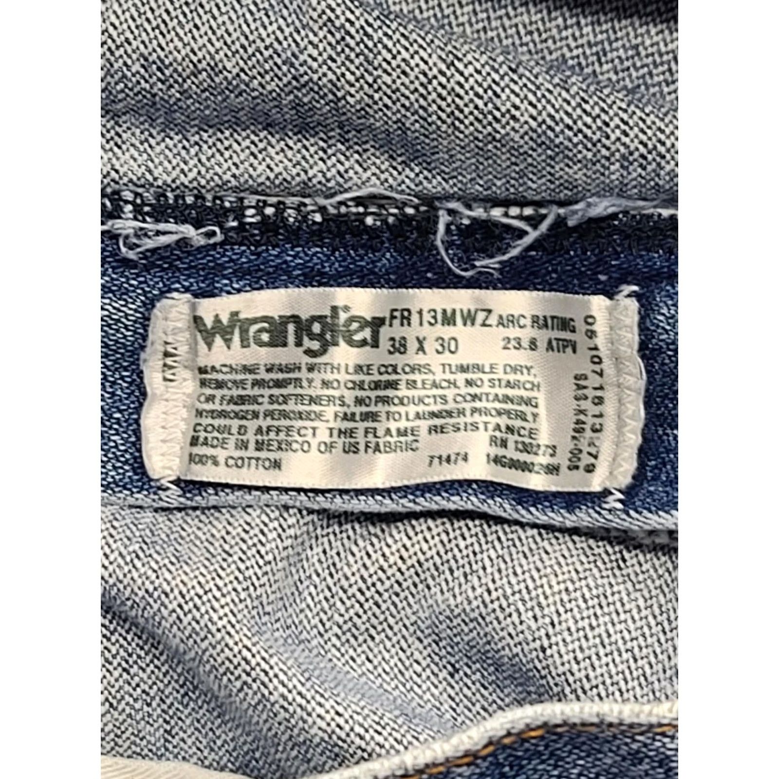 Wrangler Wrangler Jeans FR13MWZ Men 38x30 Flame Resistant Mid Rise Regular Fit Blue Denim 100% Cotton Jeans Size US 38 / EU 54 - 3 Thumbnail